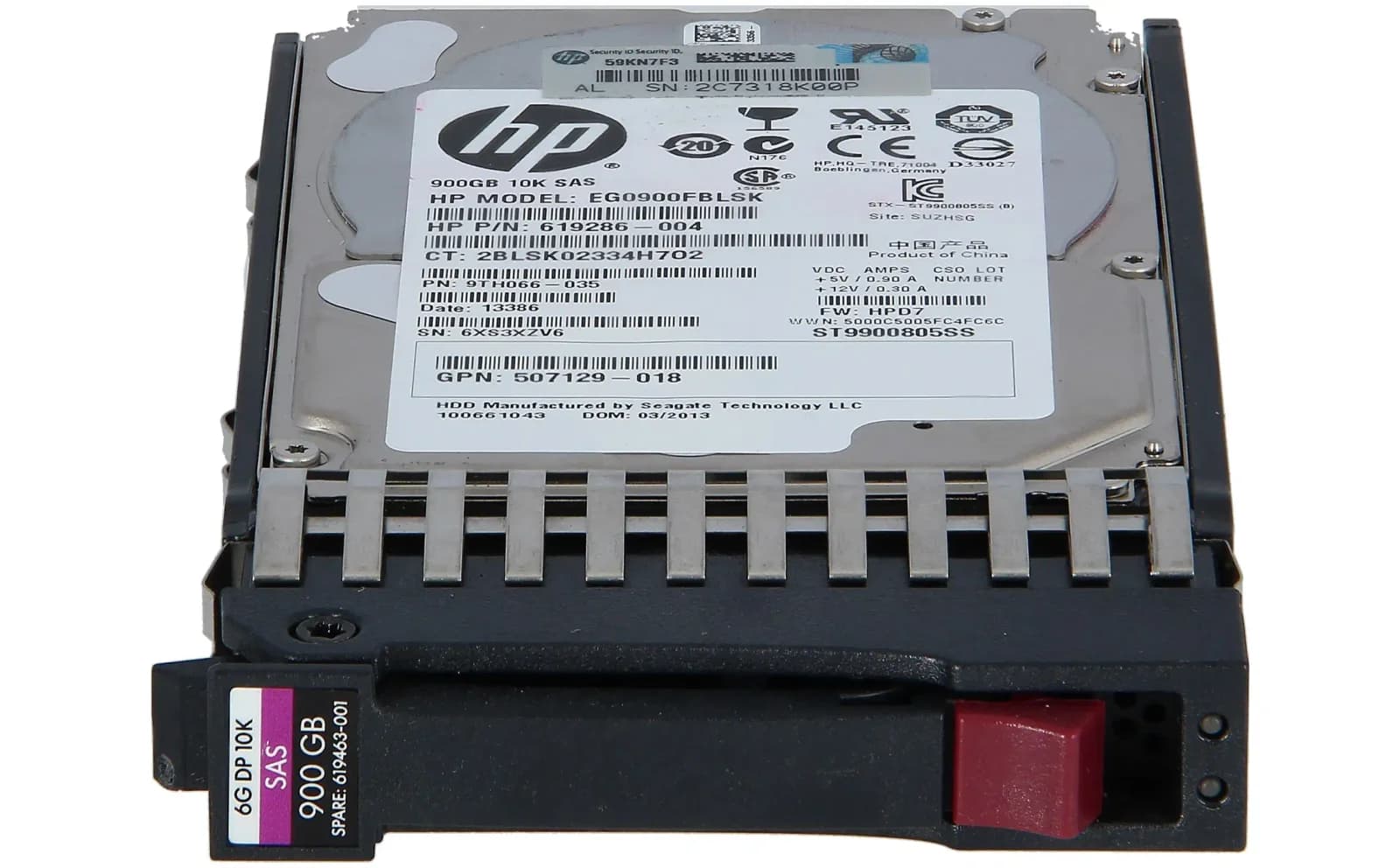 HPE Dual Port Enterprise 2,5" SAS 900 GB, Жёсткий диск, 10.000 rpm, Intern (619463-001)