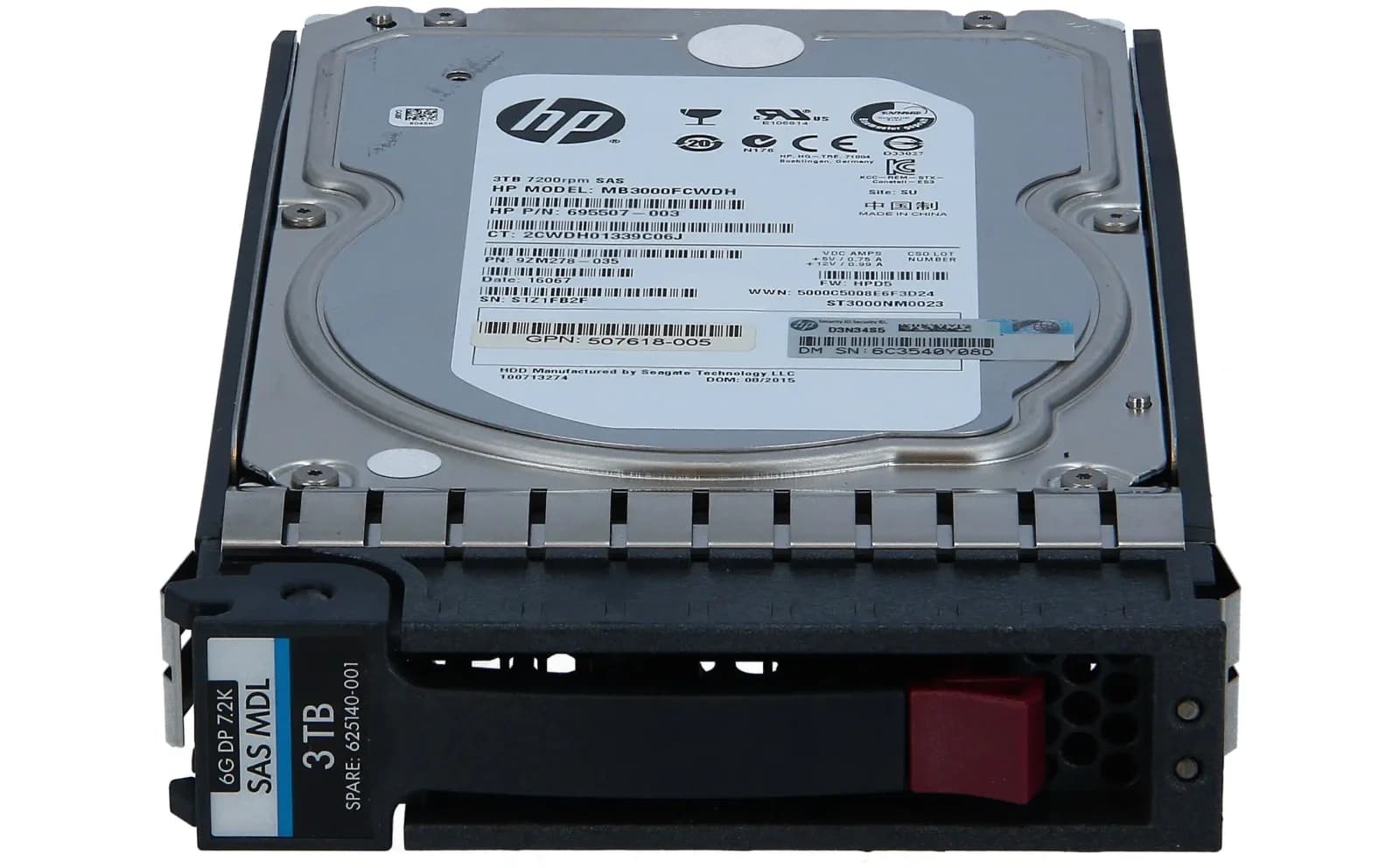 HPE HP 3TB 3G SAS 7.2K 3.5IN MDL HDD (625140-001)