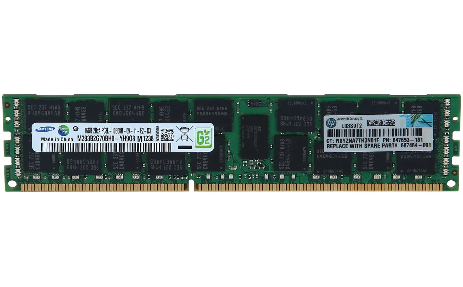 HP 16GB 2Rx4 PC3L-10600R-9 Kit (647883-B21)