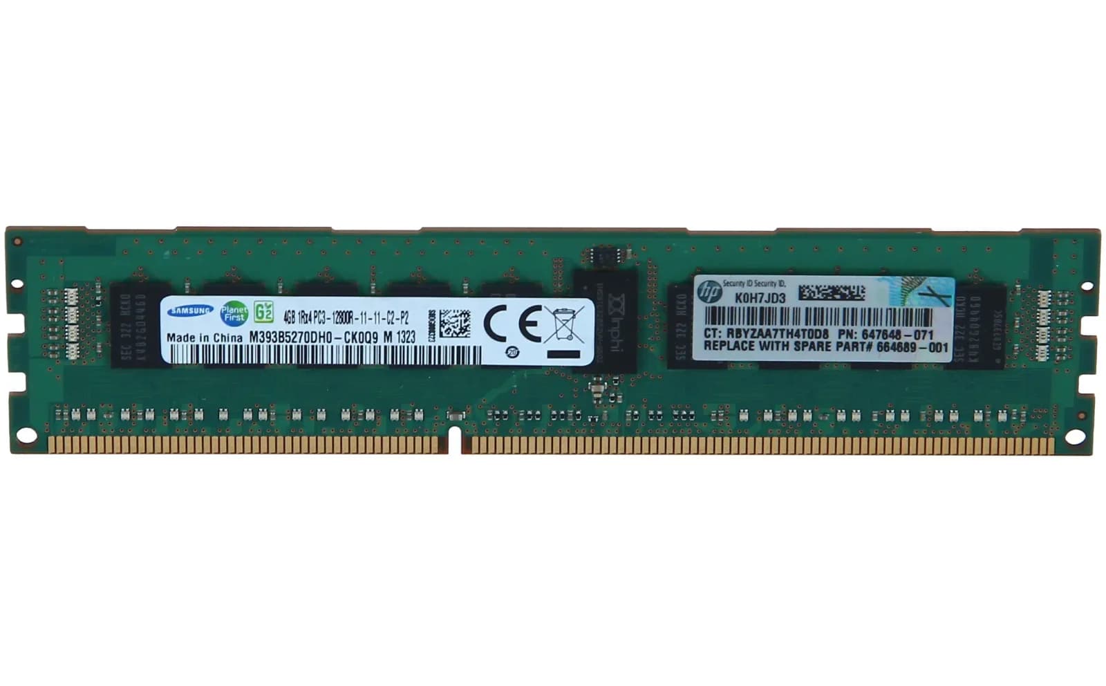HP 4GB 1Rx4 PC3-12800R-11 Kit (647895-B21)