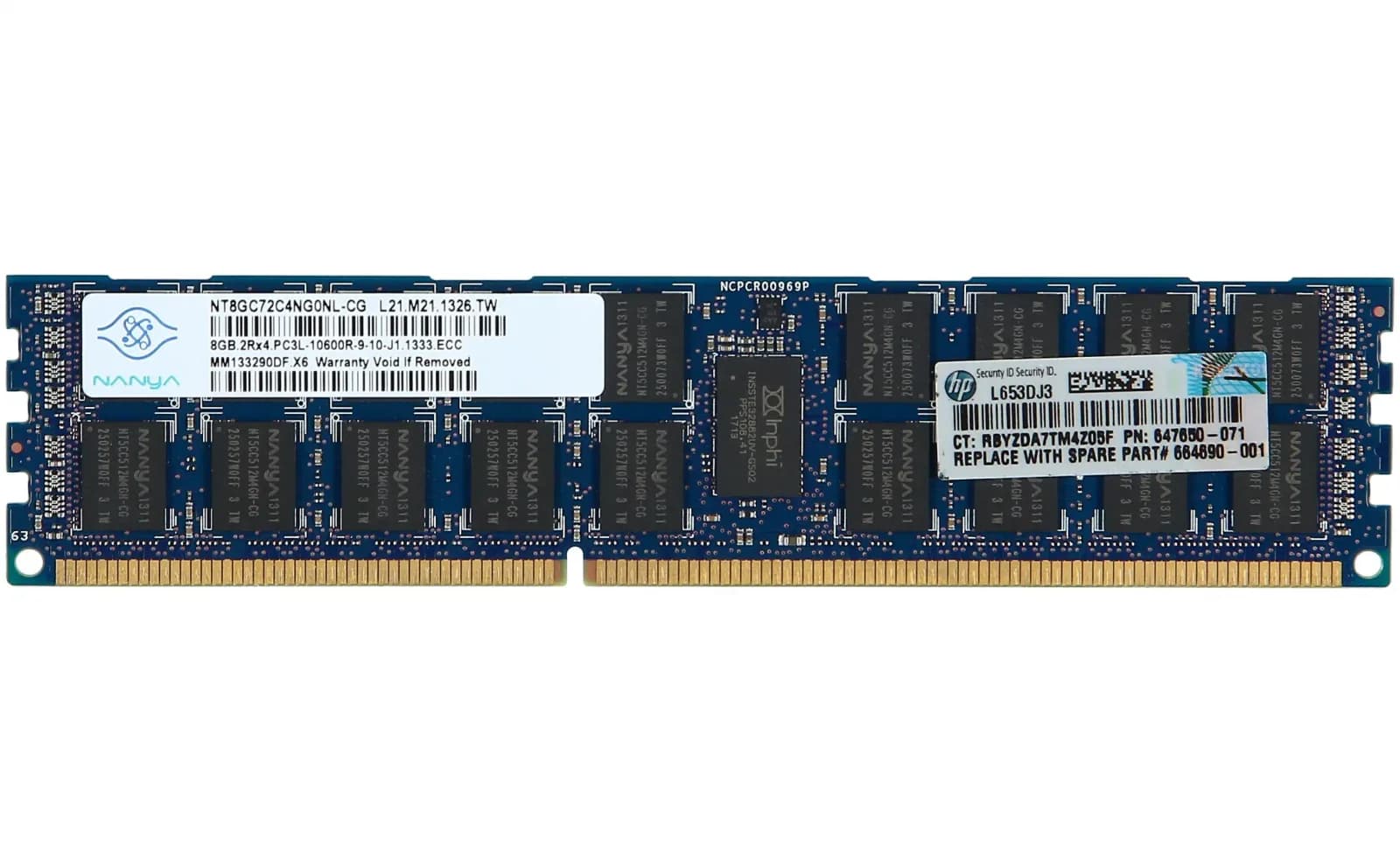 HP 8GB 2Rx4 PC3L-10600R-9 Kit (647897-B21)