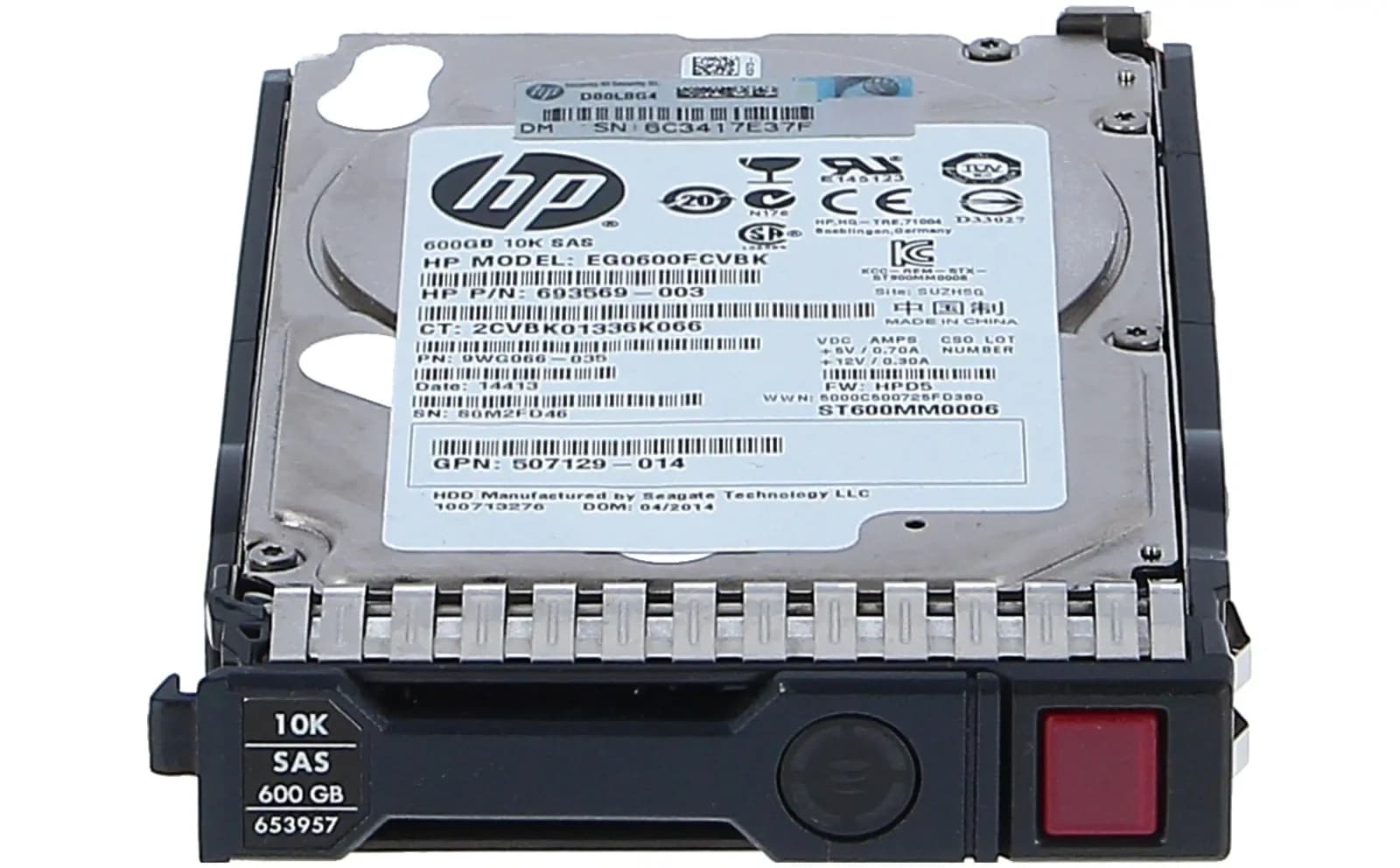 HPE Dual Port Enterprise 2,5" SAS 600 GB, Жёсткий диск, 10.000 rpm, Intern (653957-001)