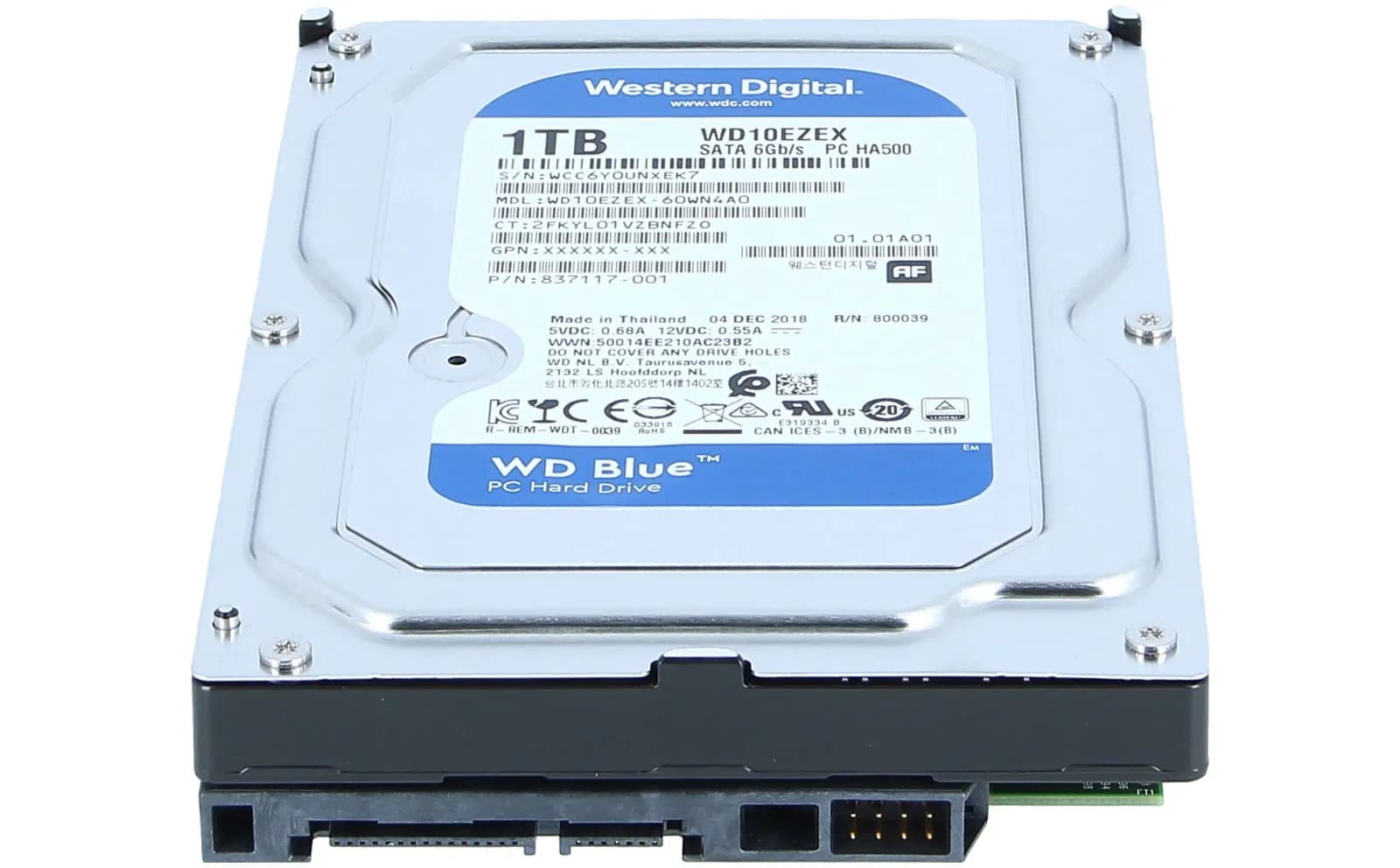 HPE HP 1TB SATA 6Gb/s 7200 HDD, Жёсткий диск, Serial ATA (684594-001)