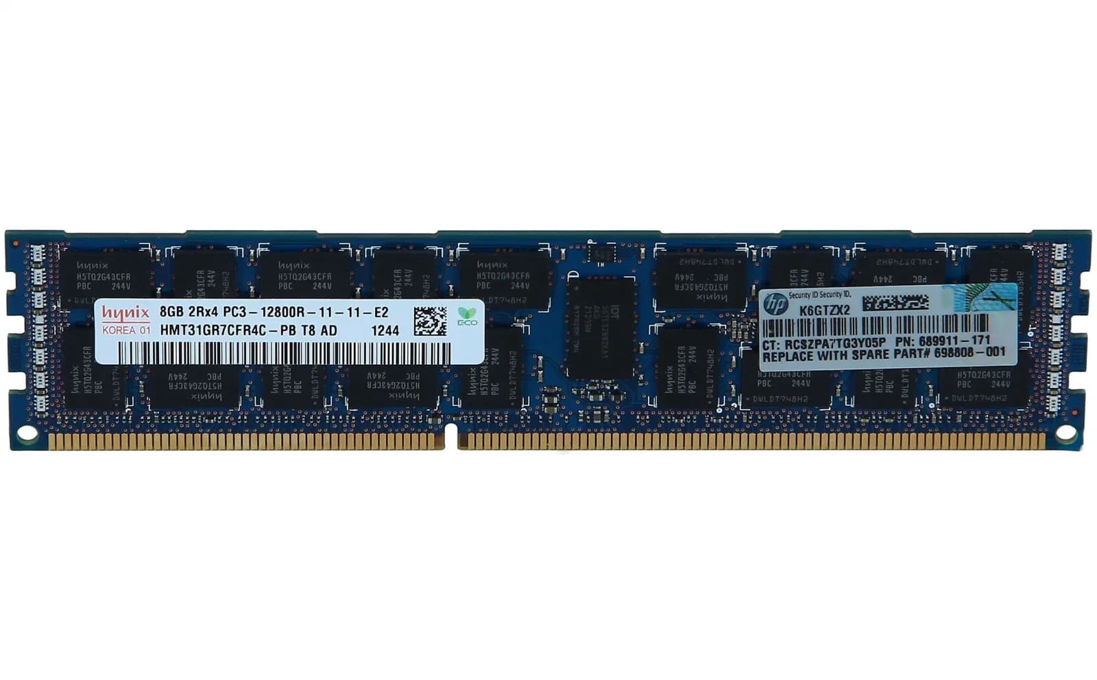 HP 8GB (1x8GB) Dual Rank x4 PC3-12800R (DDR3-1600) Registered CAS-11 Memory Kit (695793-B21)