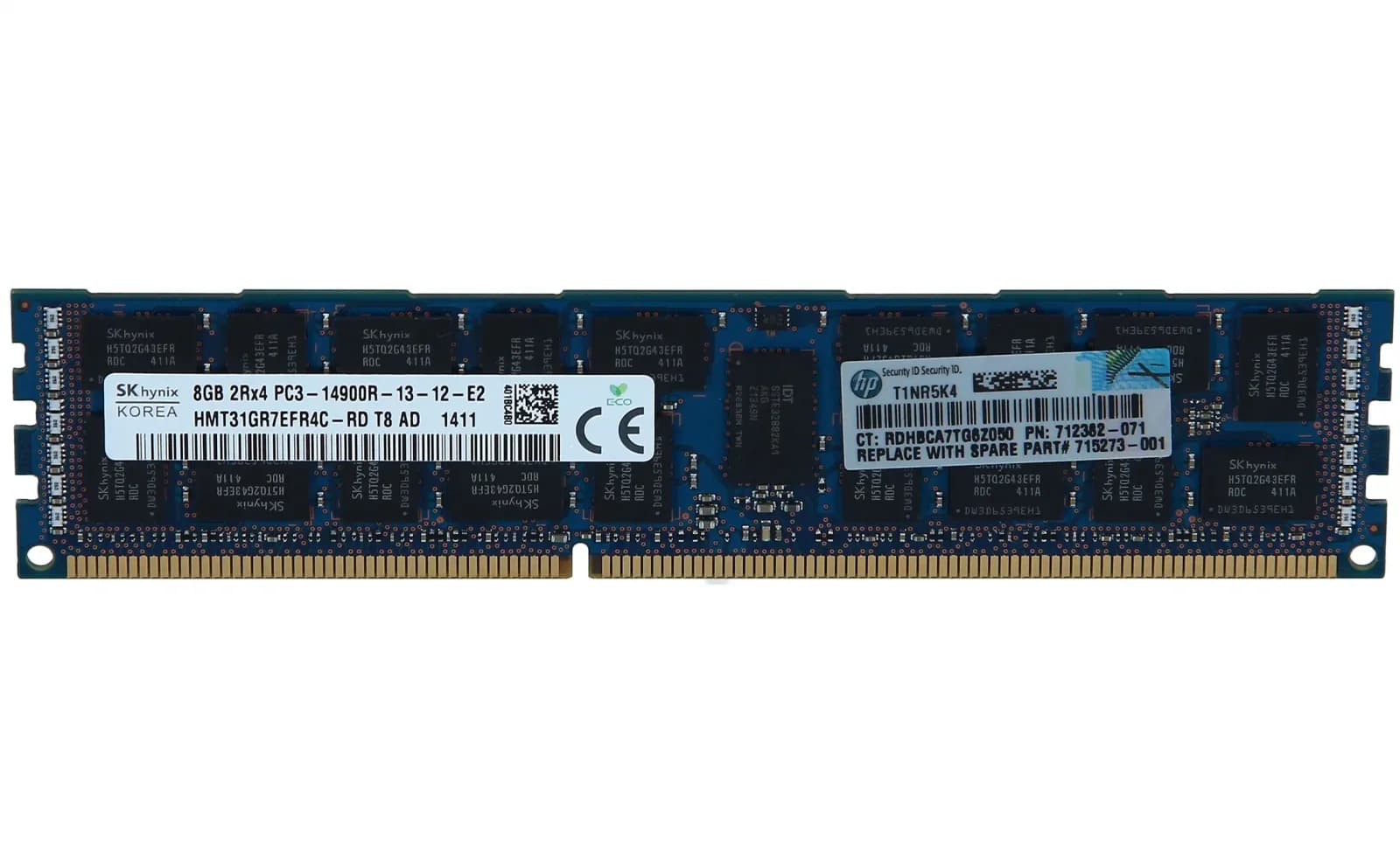 HPE 8GB (1x8GB) Dual Rank x4 PC3-14900R (DDR3-1866) Registered CAS-13 Memory Kit (V2 CPU's) (708639-B21)
