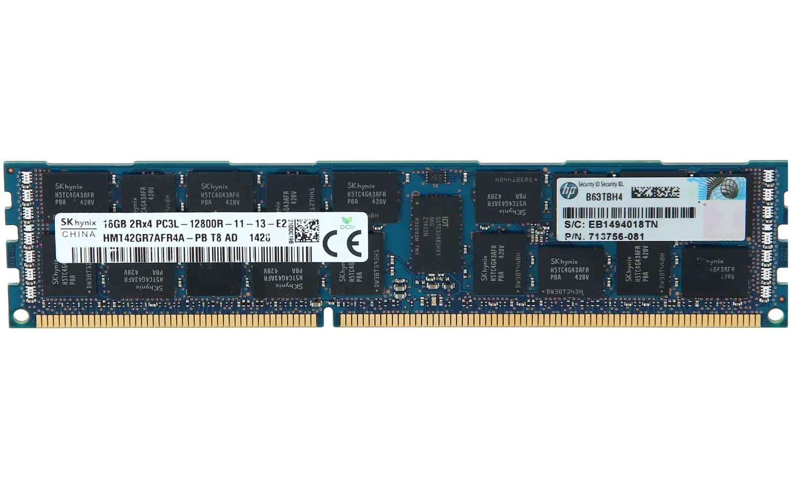 HPE DDR3L DIMM, 16 GB DDR3L 240-Pin 1.600 MHz, ECC (713756-081)
