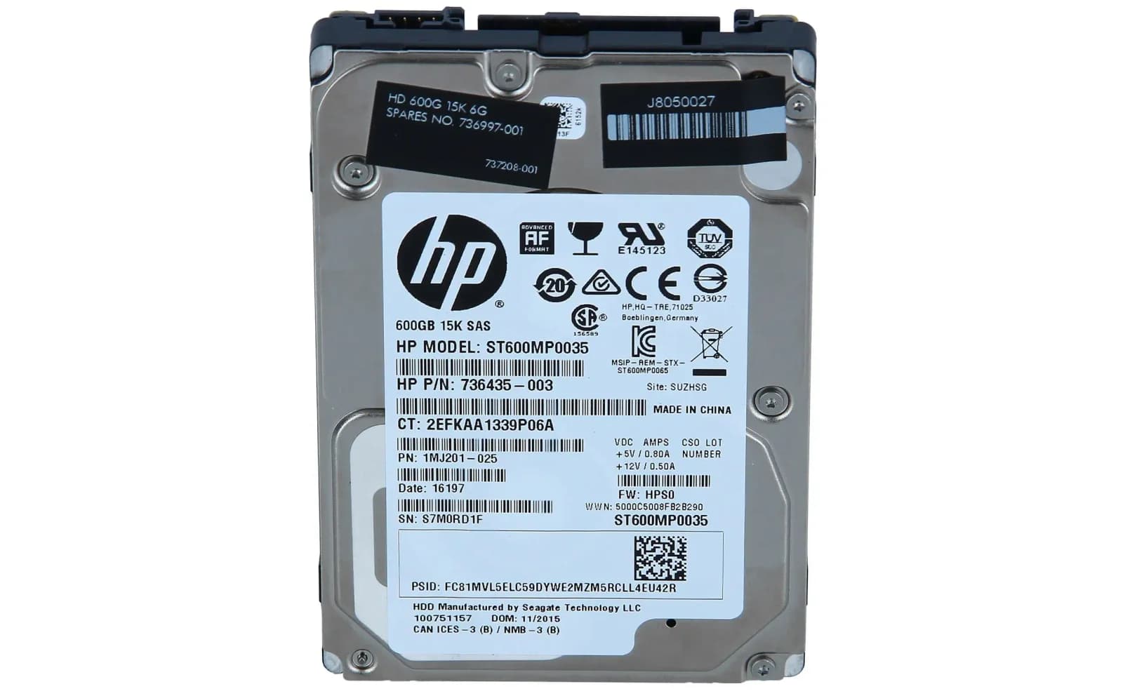 HP Sas-Жёсткий диск 600GB 10k SA, Жёсткий диск, Serial Attached SCSI (SAS) (736997-001)