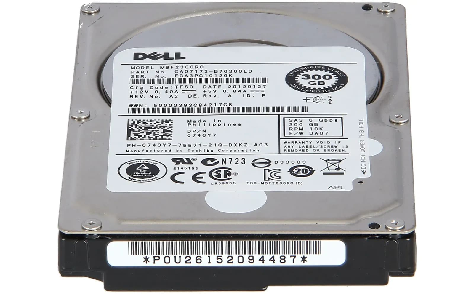 DELL 300GB 10K 6G 2.5IN SAS HDD (740Y7)