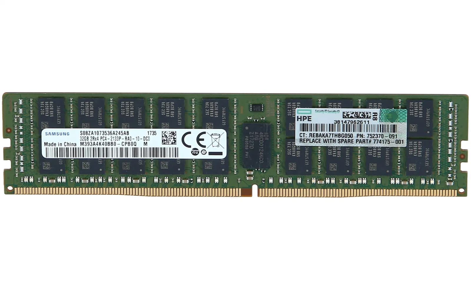 HP HPE, DDR4, 32 GB, DIMM 288-PIN, 2133 MHz / PC4-17000 (752370-091)