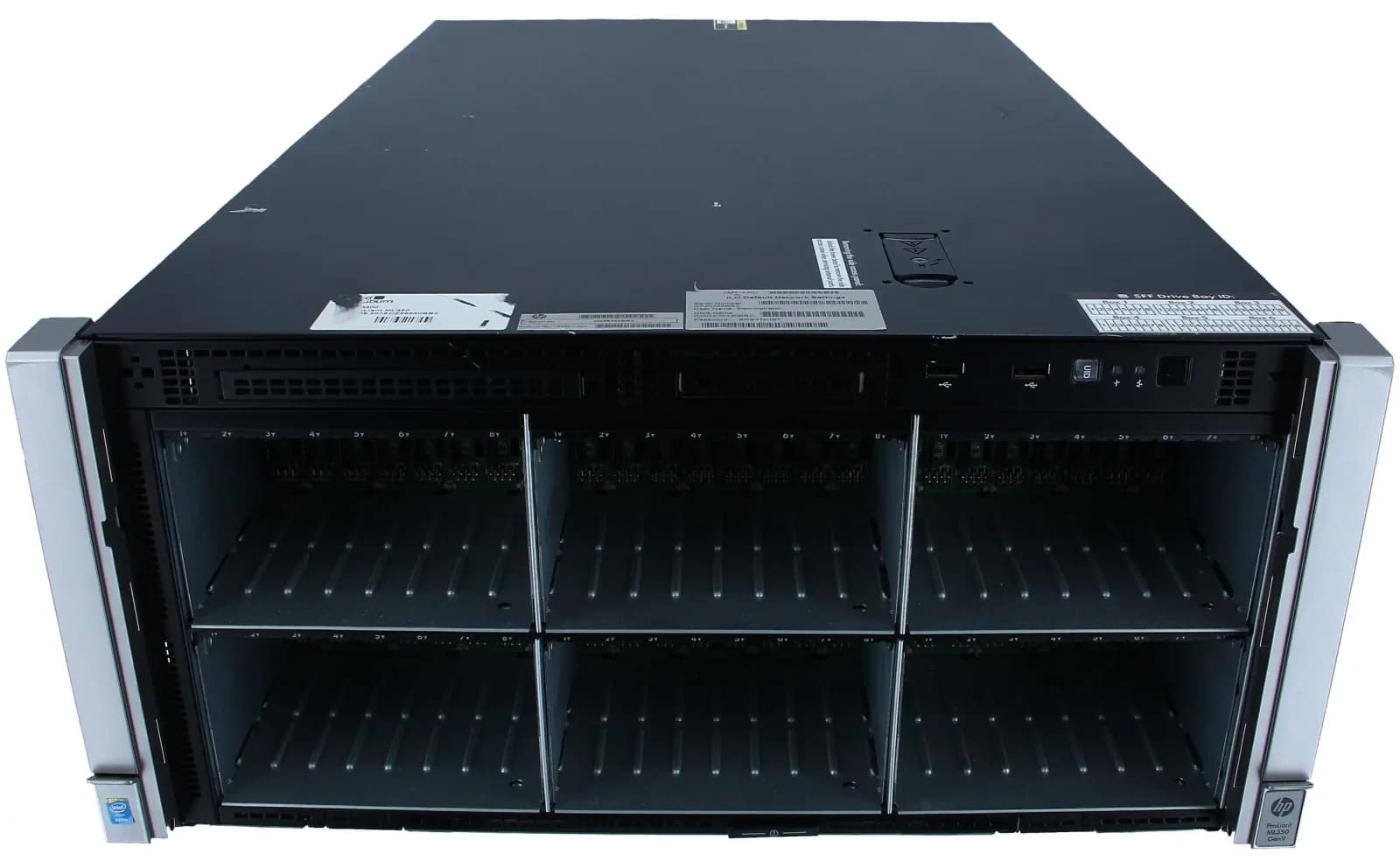 HP ProLiant ML350 Gen9, Сервер, rack-mountable, 5U, 2-way, no CPU, RAM 0 GB, SATA, hot-swap 2.5" bay(s), no HDD, Matrox G200, GigE, (754534-B21)