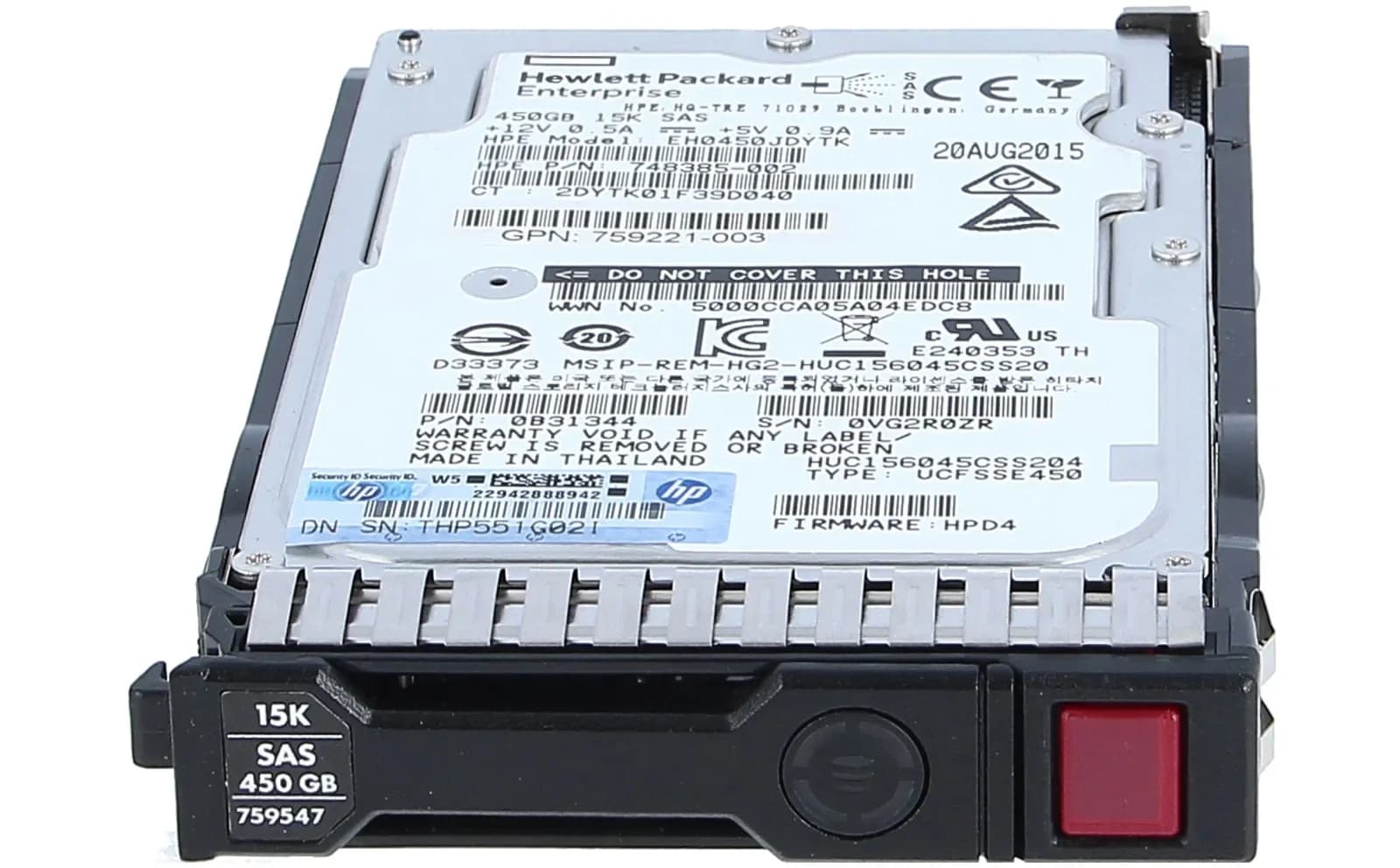 HP 450GB 12G SAS 15K 2.5in SC ENT HDD (759210-B21)