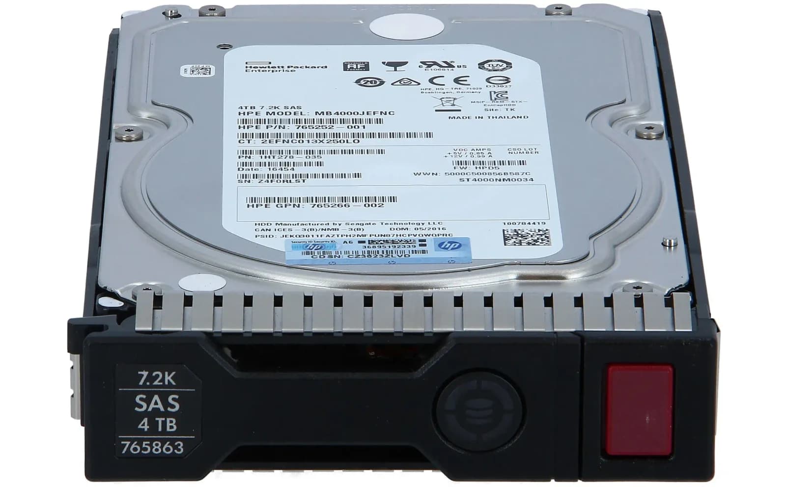 HP 4TB 12G SAS 7.2K rpm LFF (3.5-inch) SC Midline 512e 1yr Hard Drive (765257-B21)