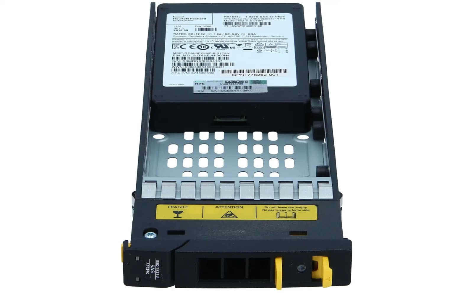 HPE HP E SSD 1.92TB SAS 6G SFF SS7000, Solid State Disk, Serial Attached SCSI (SAS) (778180-001)