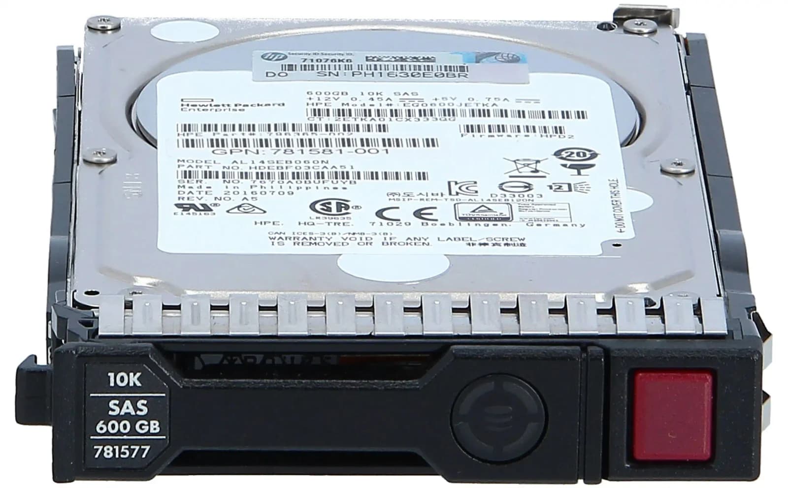 HP 600GB 12G SAS 10K 2.5in SC ENT HDD (781516-B21)
