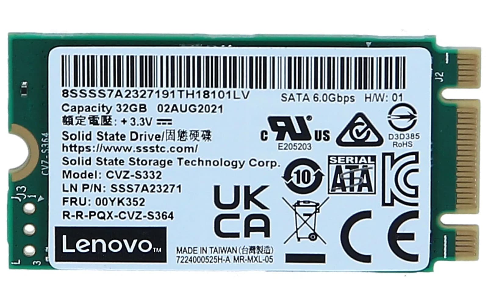Lenovo ThinkSystem CV1, 32 GB SSD, внутренний, M.2 (7N47A00129)