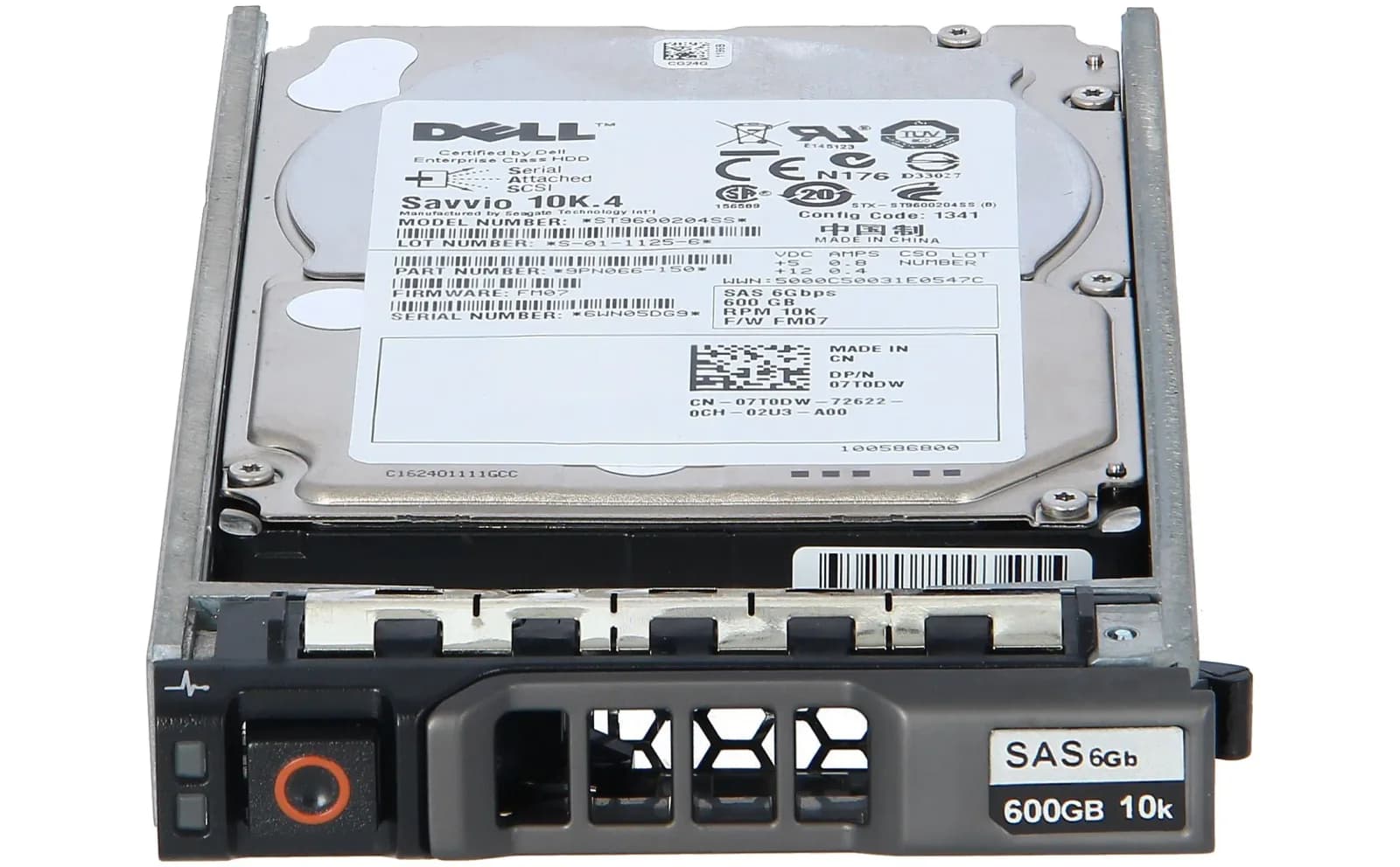 DELL 600GB 10K 6GBPS 2.5IN SAS HDD (7T0DW)