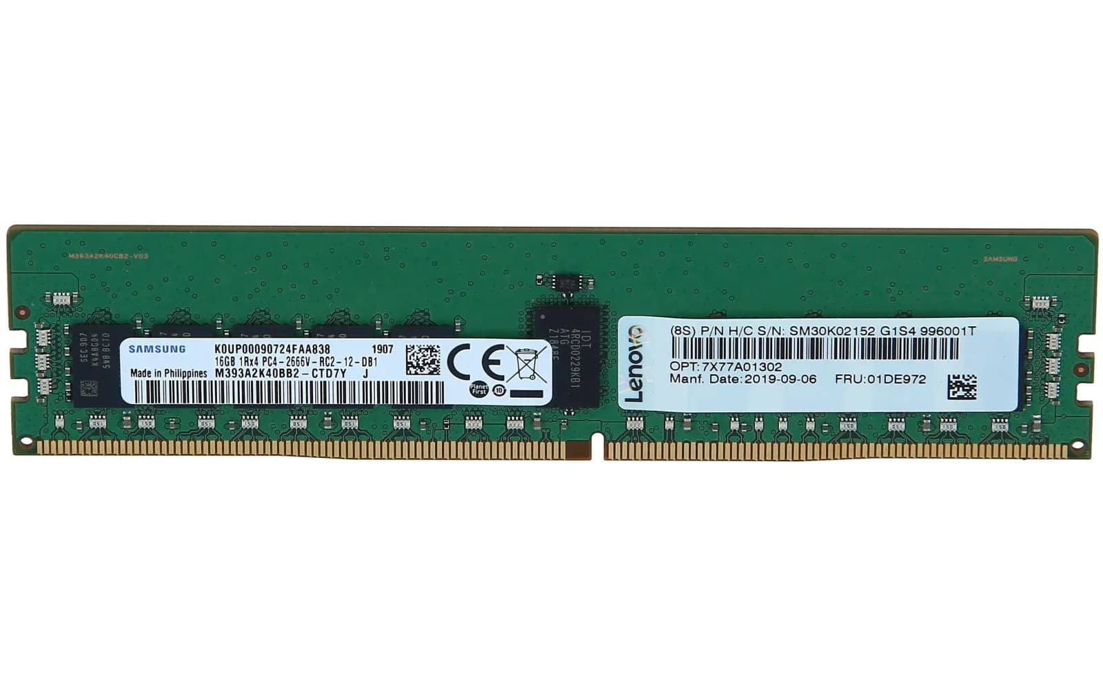 Lenovo TruDDR4, DDR4, 16 GB, DIMM 288-PIN (7X77A01302)