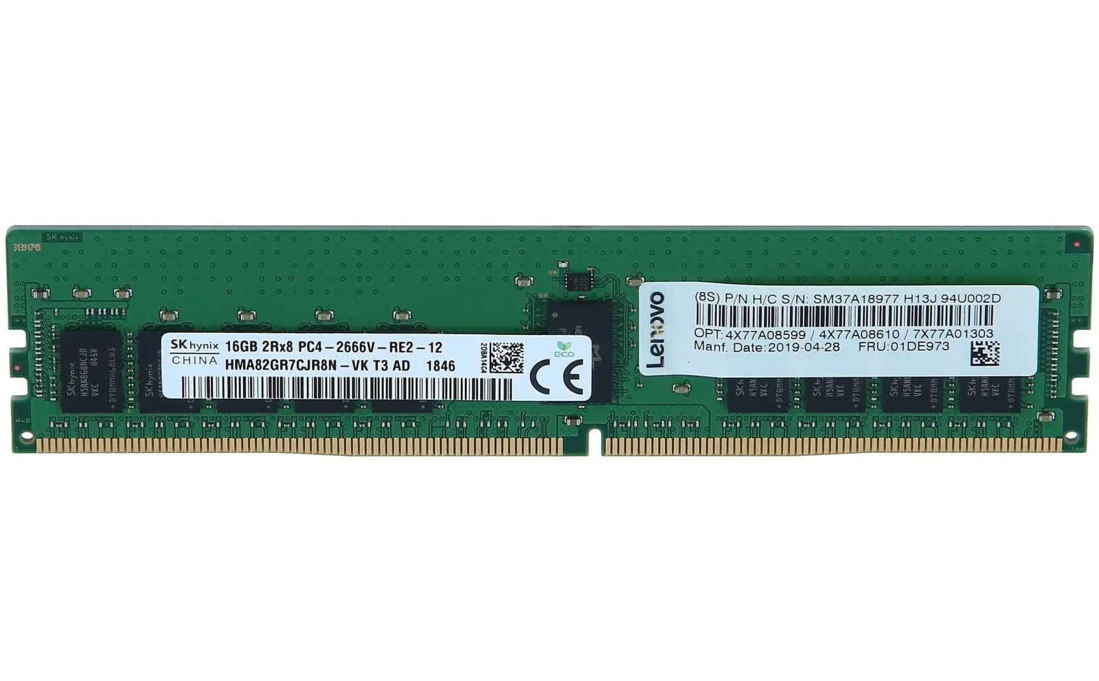 Lenovo TruDDR4, DDR4, 16 GB, DIMM 288-PIN (7X77A01303)