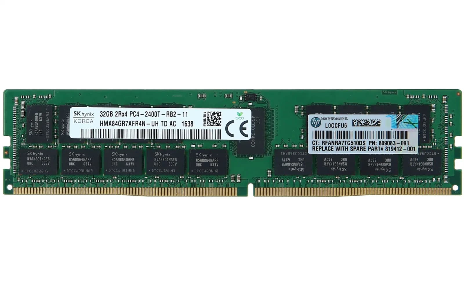 HPE HP 32GB (1x32GB) Dual Rank x4 DDR4-2400 CAS-17-17-17 Registered Memory Kit (805351-B21)