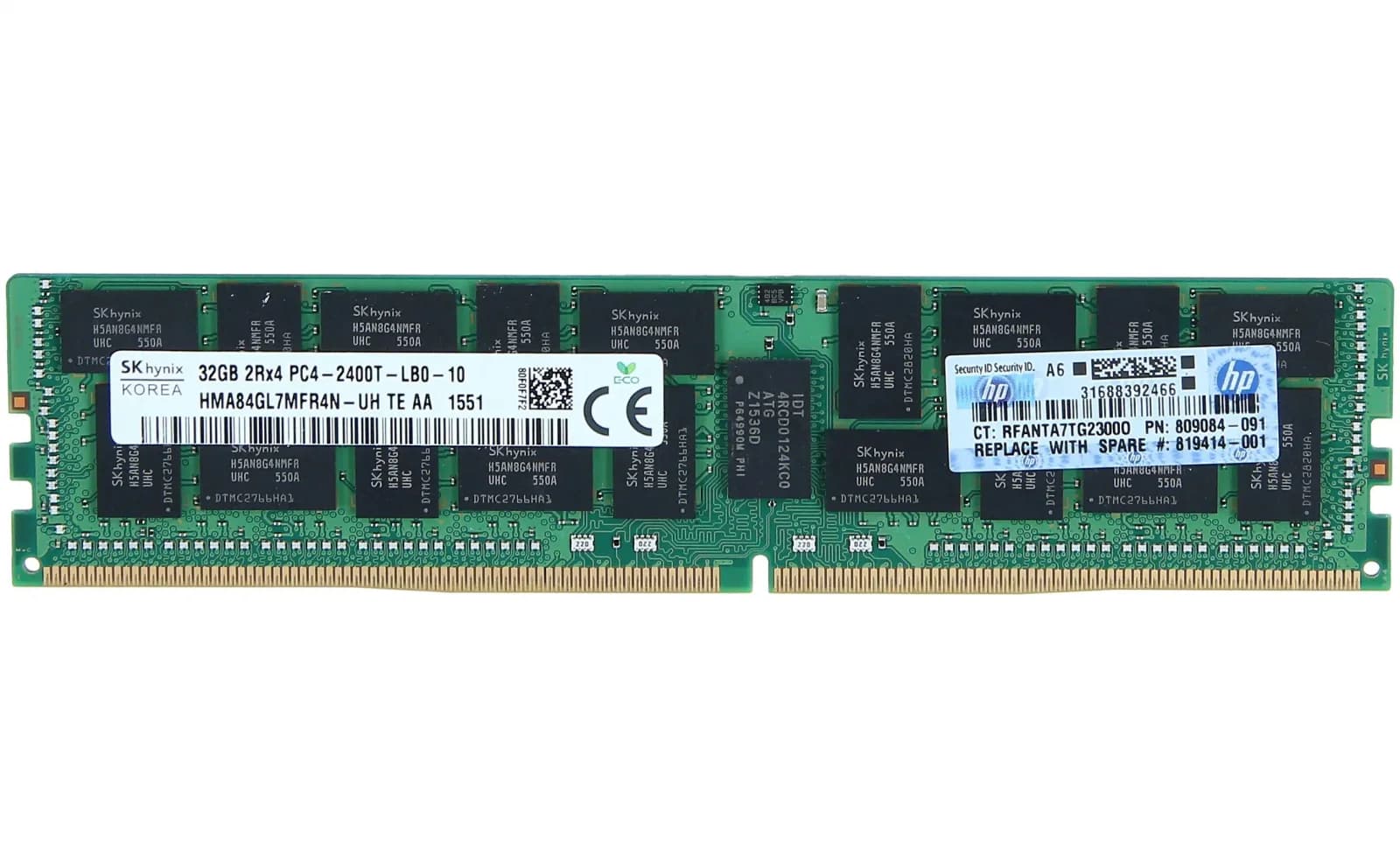 HPE HP 32GB (1x32GB) Dual Rank x4 DDR4-2400 CAS-17-17-17 Load Registered Memory Kit (805353-B21)