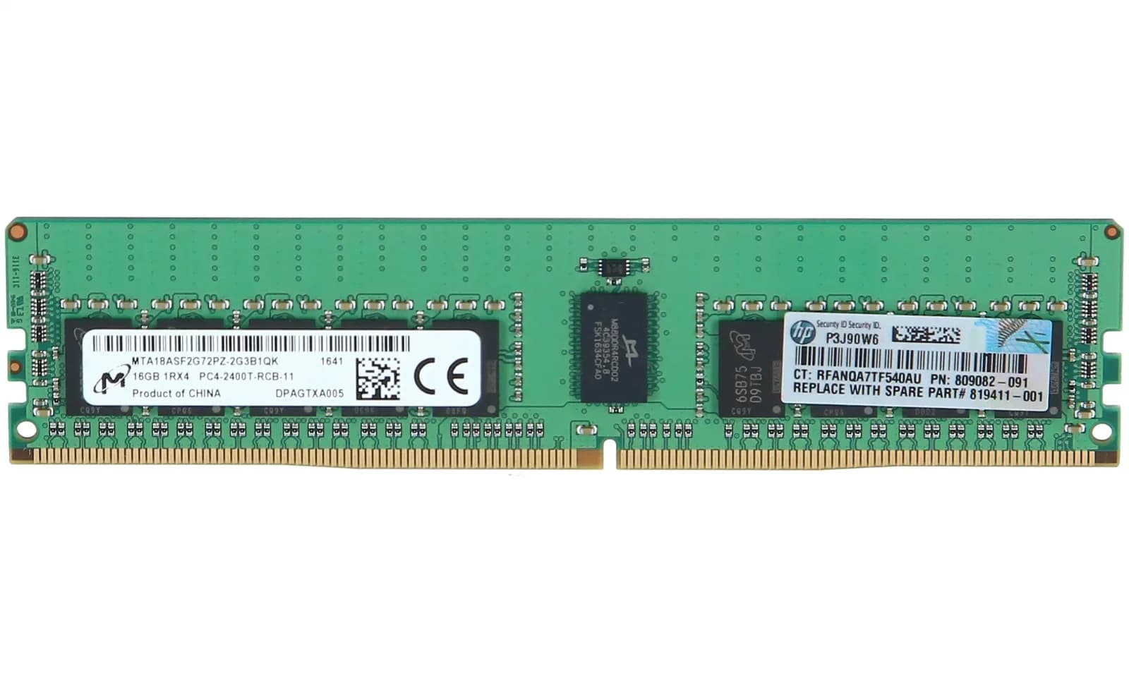 HPE 16GB (1x16GB) Single Rank x4 DDR4-2400 Memory Kit (809082-091)