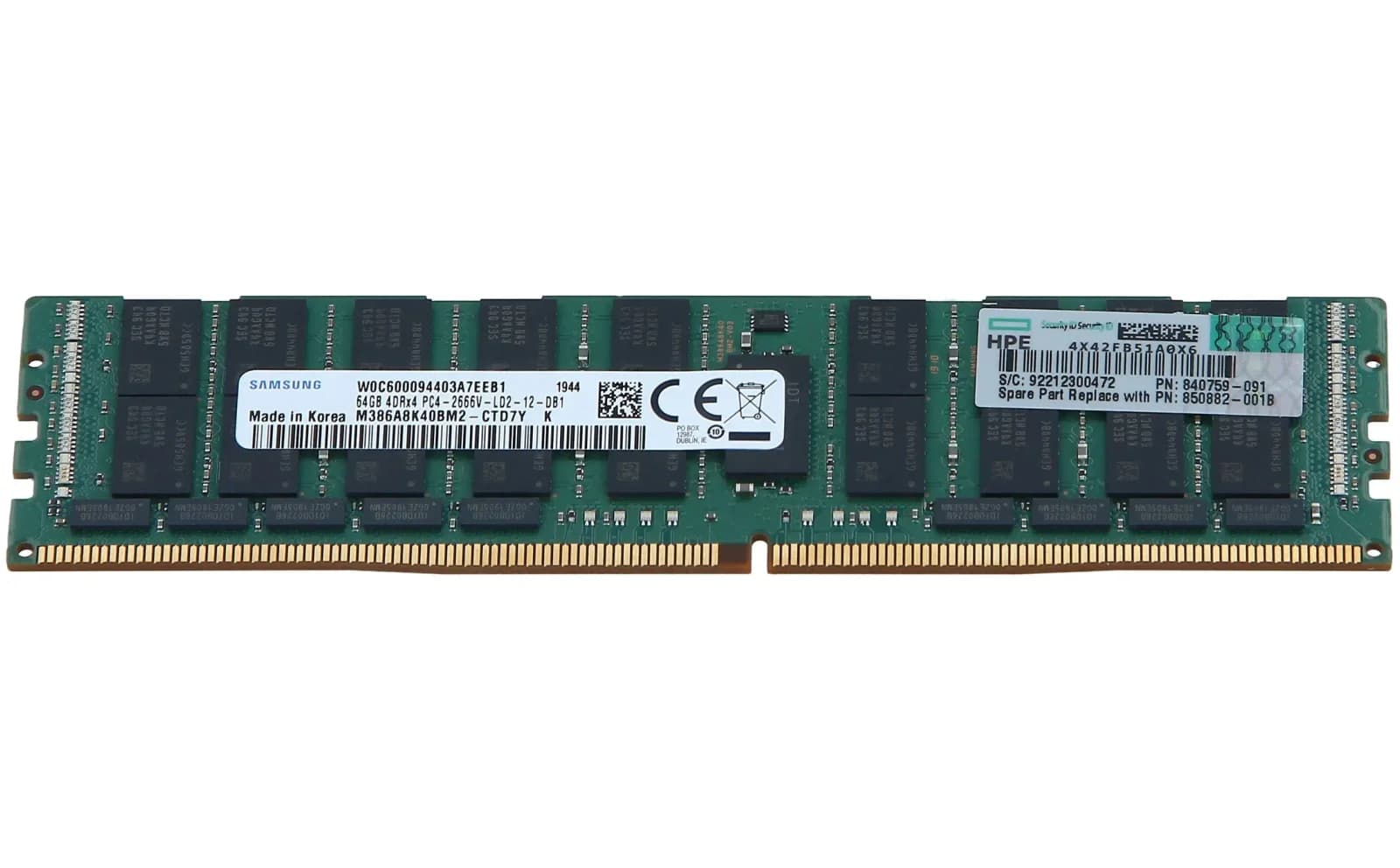 HPE HP Enterprise SmartMemory, DDR4, 64 GB, LRDIMM 288-polig (815101-B21)