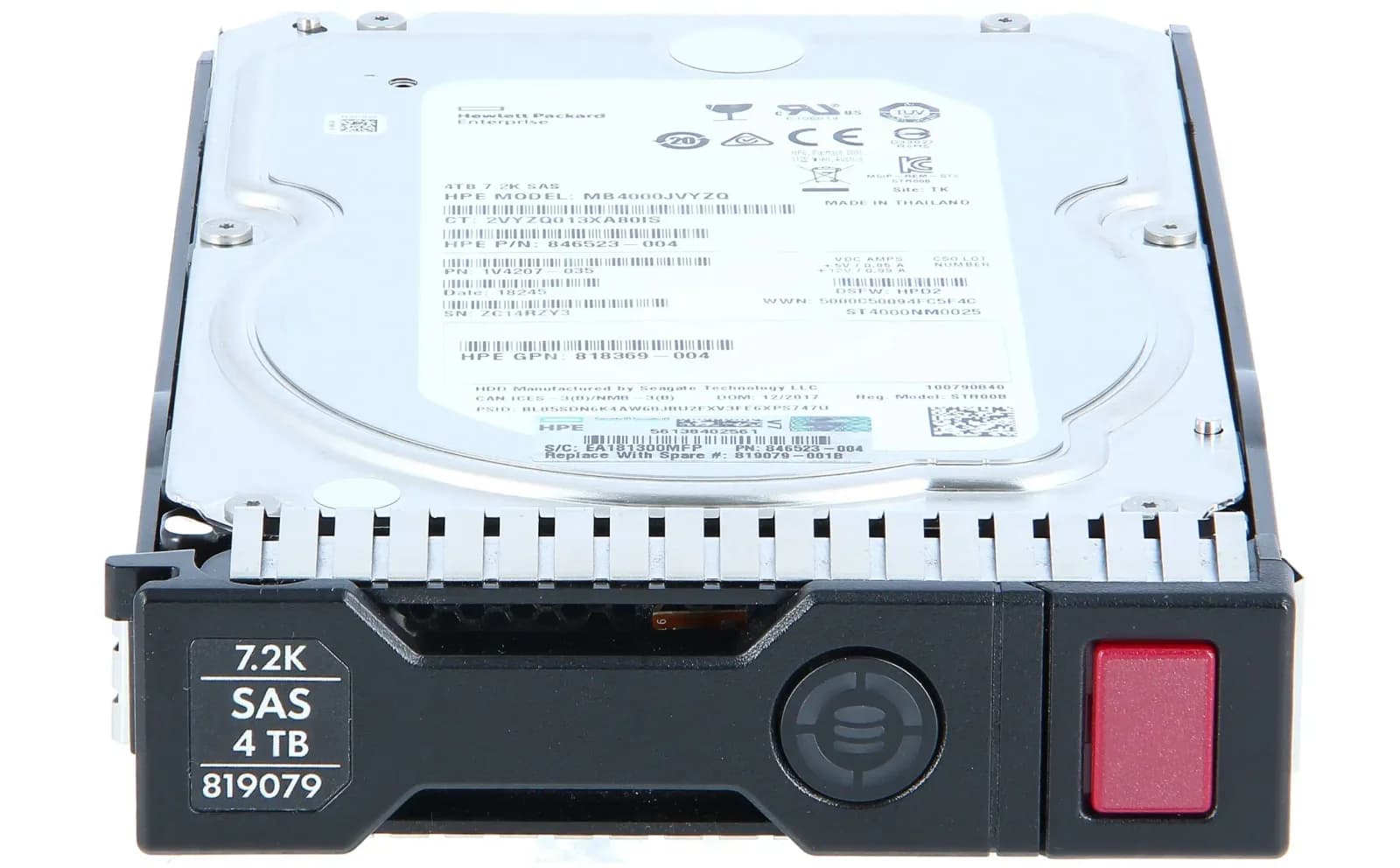 HP HPE 4TB 12G SAS 7.2K rpm LFF (3.5-inch) SC Midline 1yr Hard Drive (818367-B21)