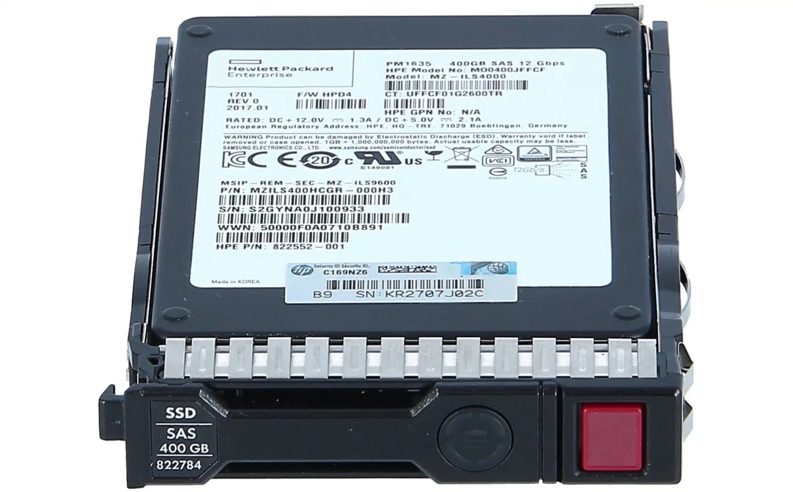 HP HPE 400GB 12G SAS Mixed Use-3 SFF 2.5-in SC 3yr Wty Solid State Drive (822555-B21)