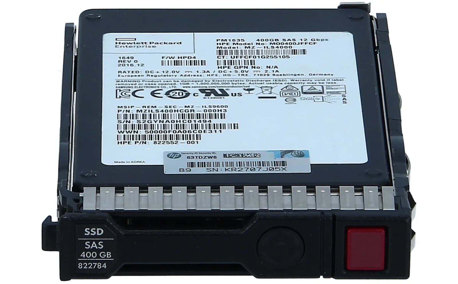 HPE HP Enterprise Mixed Use-3, 400 GB SSD, Hot-Swap, 2.5" SFF (6.4 cm SFF) (822784-001)