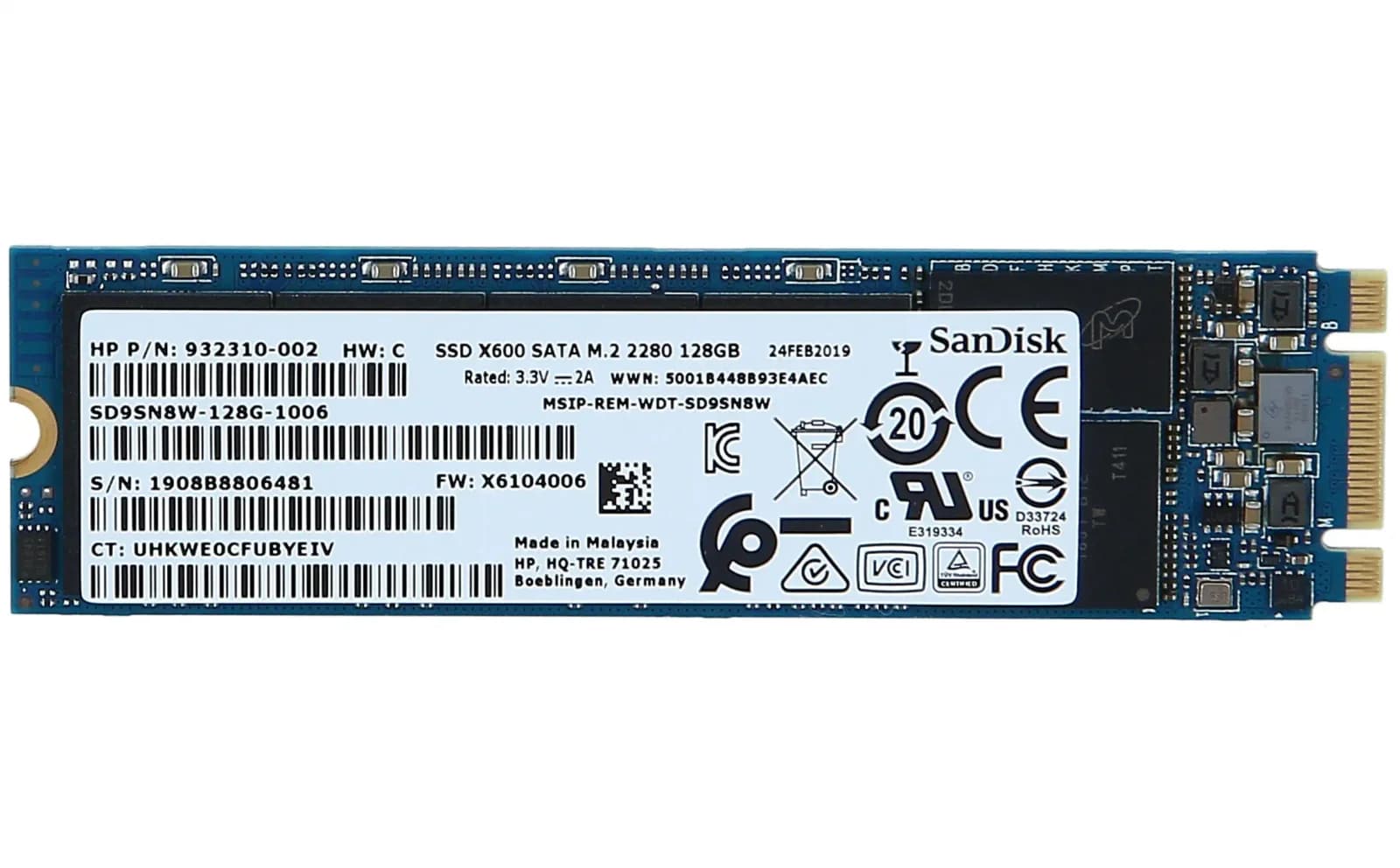 HP 823953-001 Solid State Drive (SSD) 128 GB Serial ATA III M.2 (823953-001)