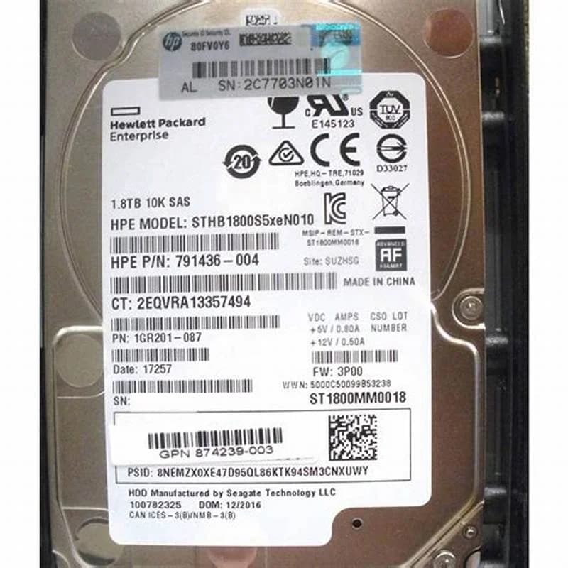 HP E 3PAR 1.8TB 10K 12G 2.5INCH SAS HDD, Жёсткий диск, Serial Attached SCSI (SAS) (840460-001)