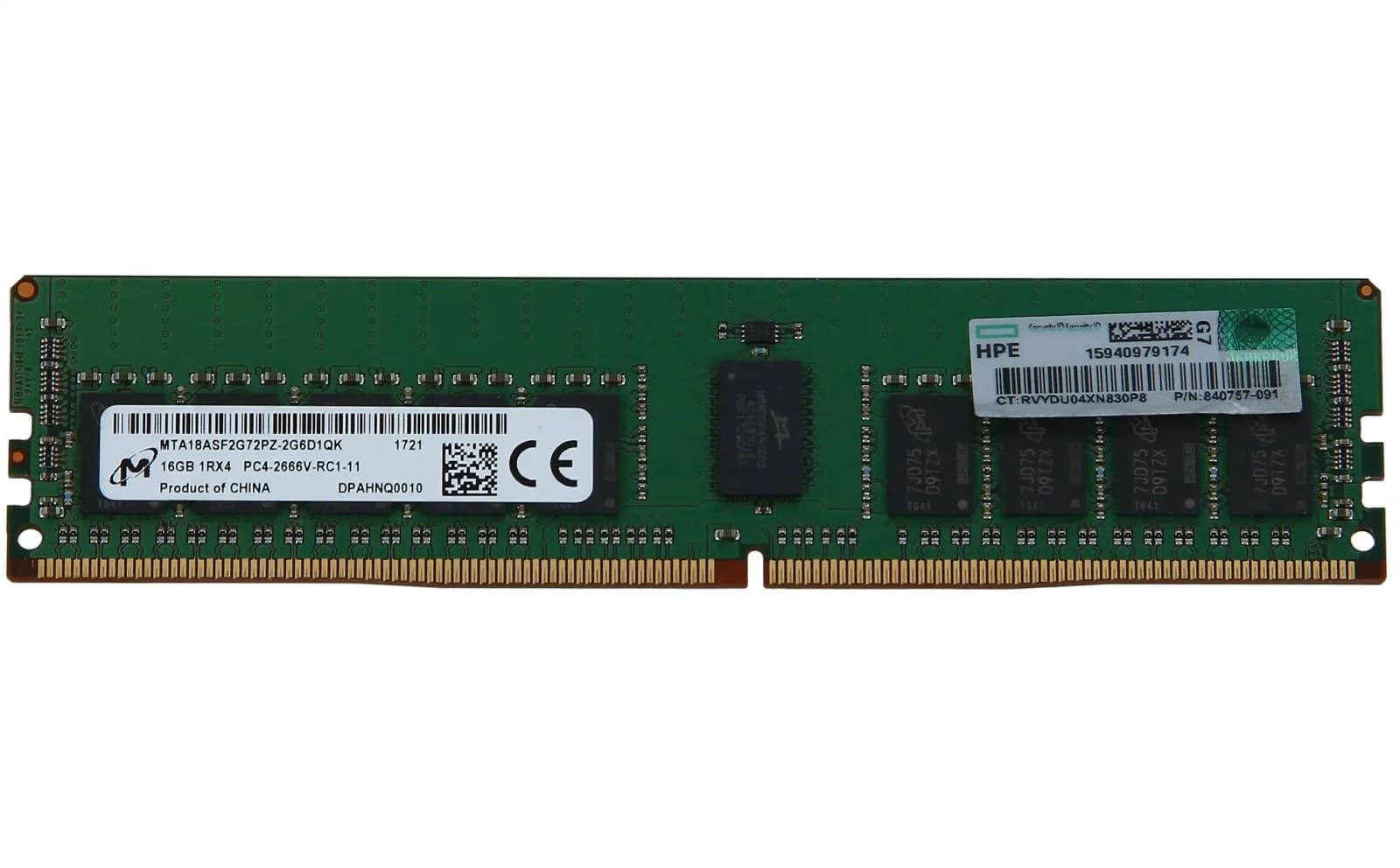 HPE HP Enterprise E 16GB (1*16GB) 1RX4 PC4-2666V-R DDR4-20800MHZ MEMORY KIT, 16 GB, DDR4 (840757-091)