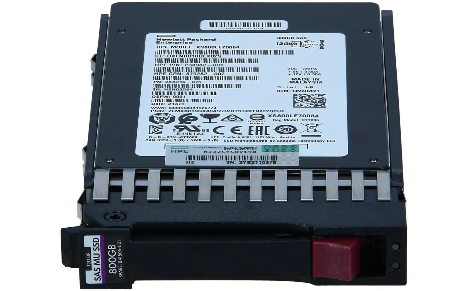 HPE Mixed Use, 800 GB SSD, Hot-Swap, 2.5" SFF (6.4 cm SFF) (841505-001)