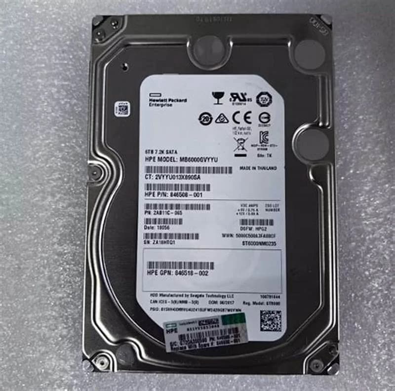 HPE Midline, Жёсткий диск, 6 TB, Hot-Swap, 3.5" LFF (8.9 cm LFF) (846608-001)