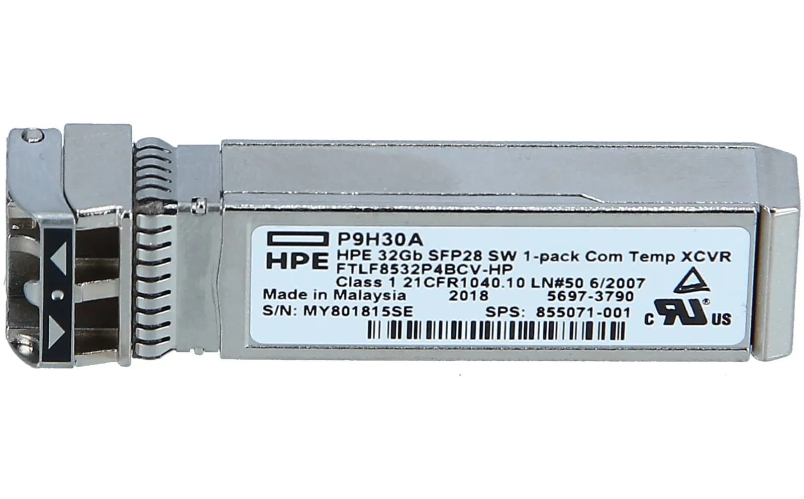 HPE 32Gb small form factor pluggable (SFP+), short wave commercial temperature transceiver (855071-001)