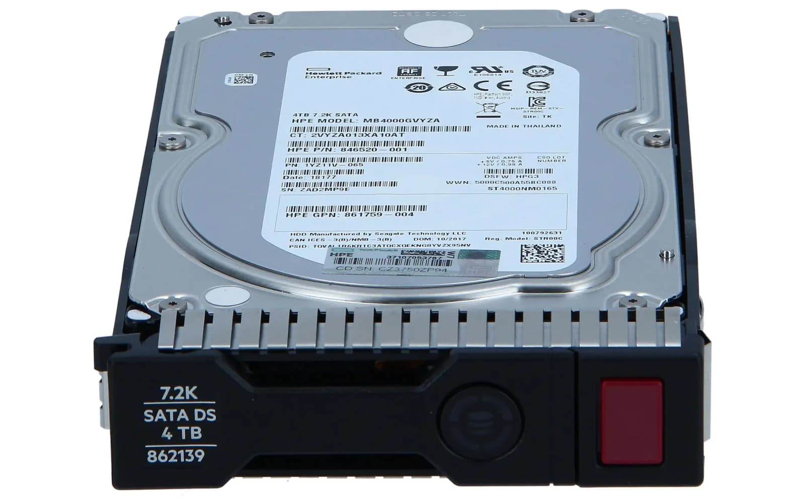 HP 4TB SATA 7.2K LFF SC 512e DS HDD, sərt disk, Serial ATA (861752-B21)