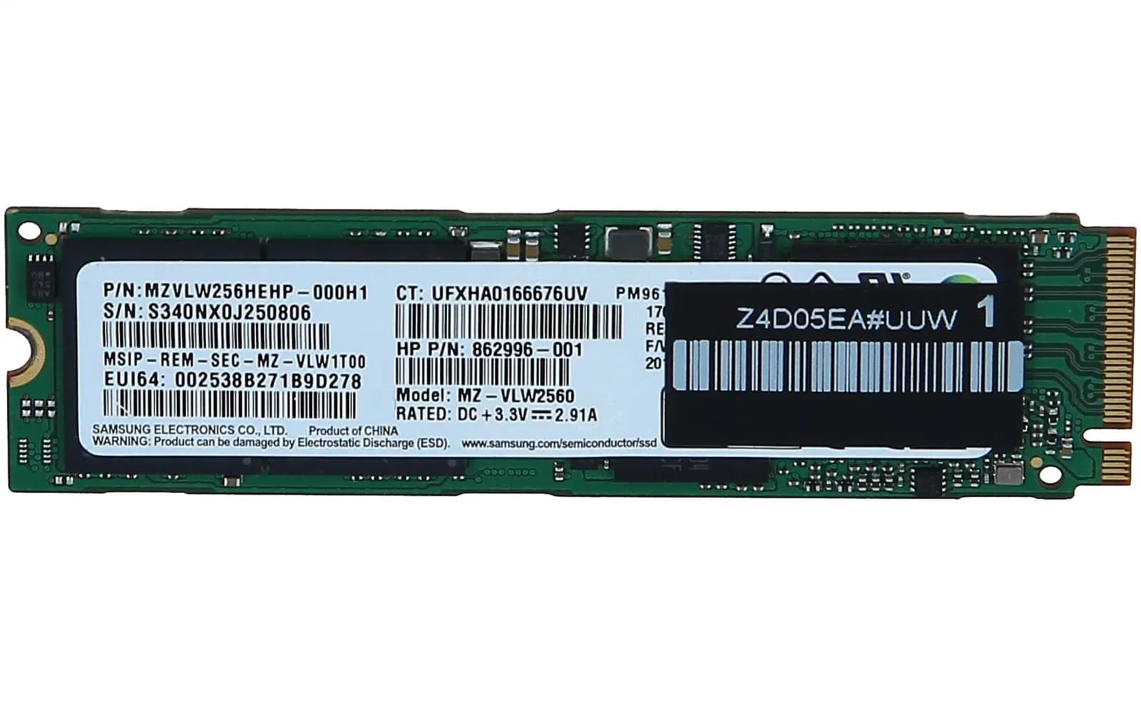 HP Solid state drive, 256 GB, internal, M.2 (862996-001)