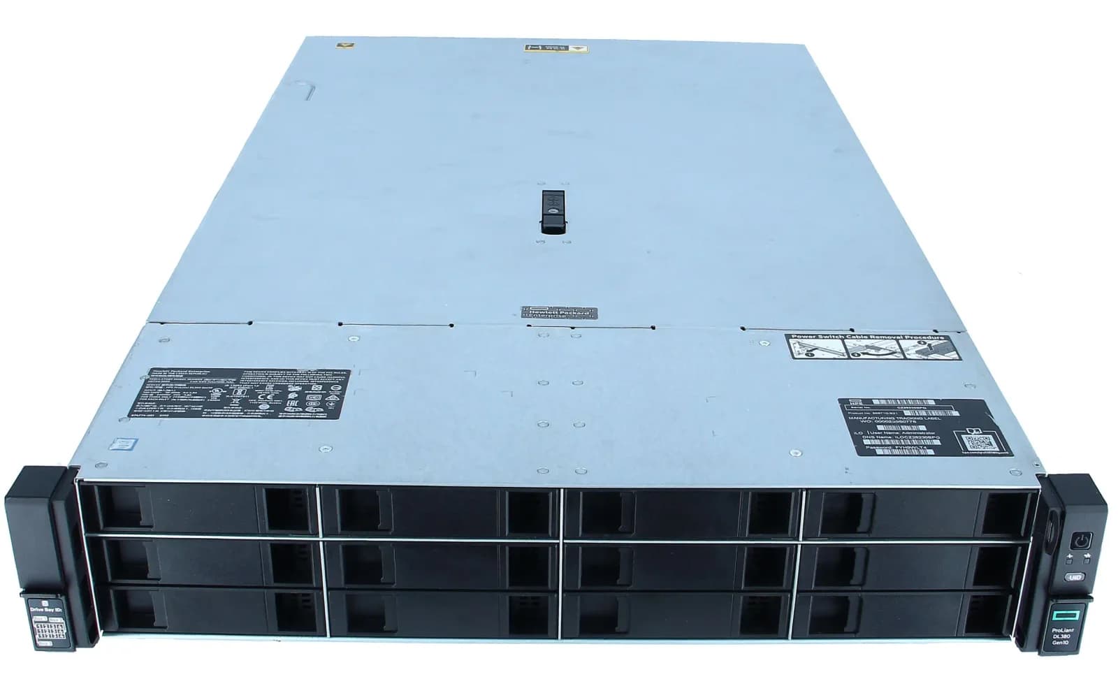 HPE ProLiant DL380 Gen10, Сервер, rack-mountable, 2U, 2-way, no CPU, RAM 0 GB, SATA, 12 x hot-swap 3.5" bay(s), no HDD, GigE, no OS, (868705-B21)