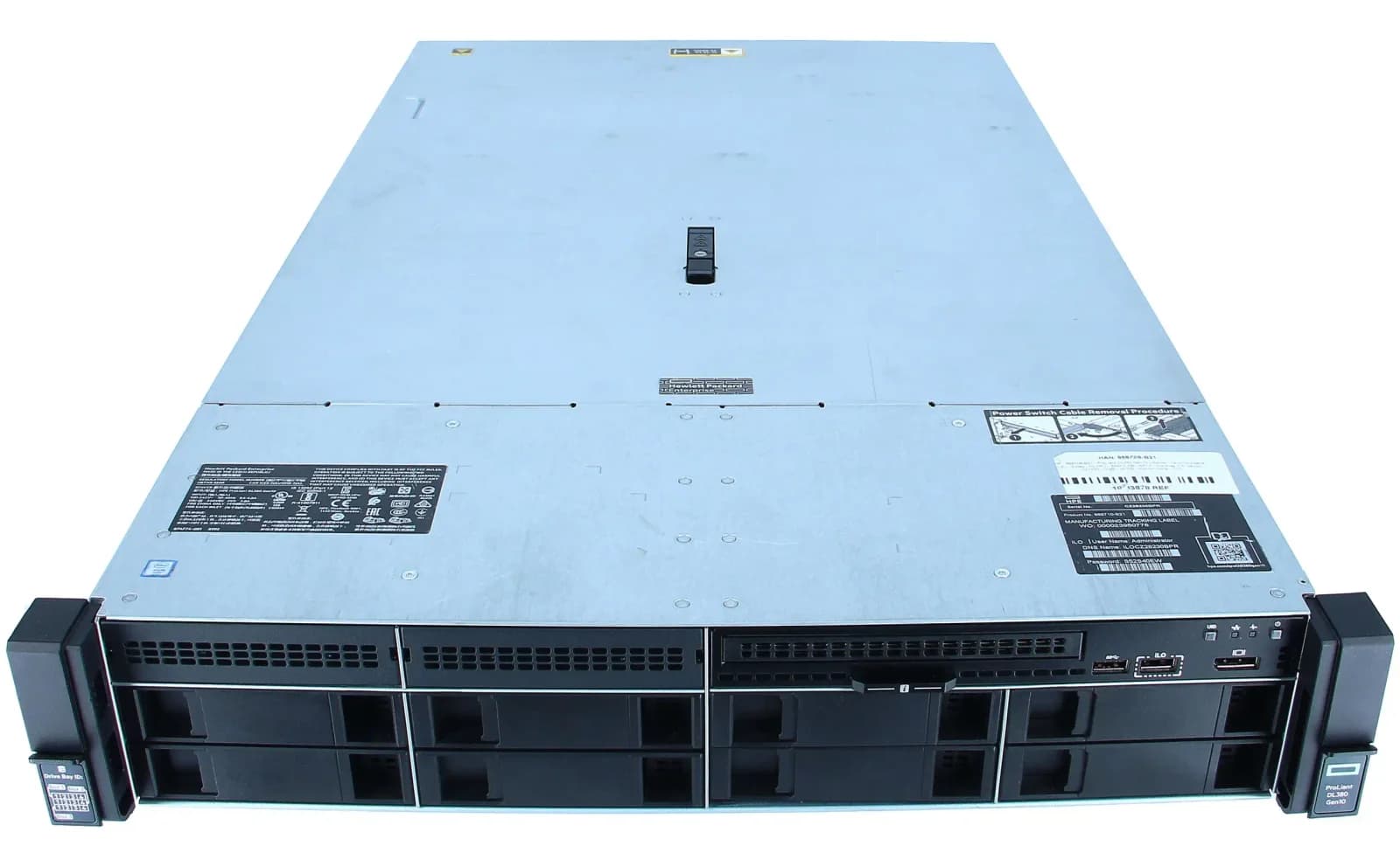 HPE ProLiant DL380 Gen10, Сервер, rack-mountable, 2U, 2-way, no CPU, RAM 0 GB, SATA, hot-swap 3.5" bay(s), no HDD, GigE, no OS, Монитор: (868706-B21)
