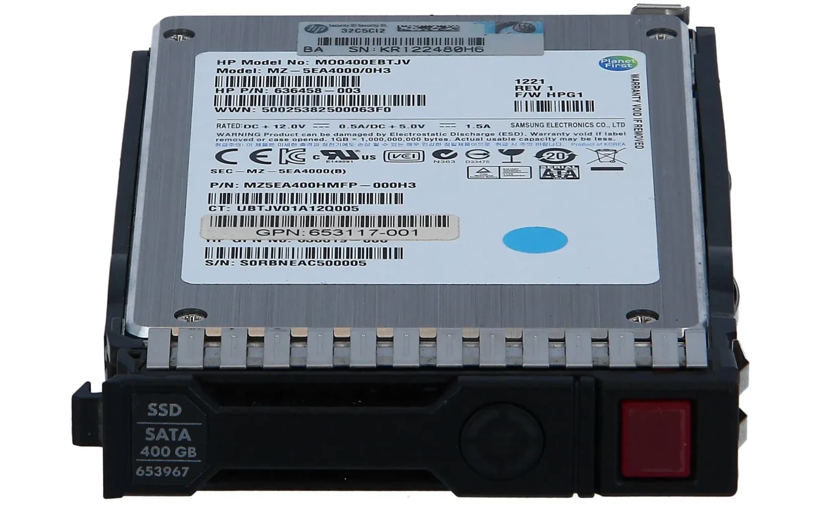 HPE HP Enterprise Write Intensive-3, 400 GB SSD, Hot-Swap, 2.5" SFF (6.4 cm SFF) (872512-001)
