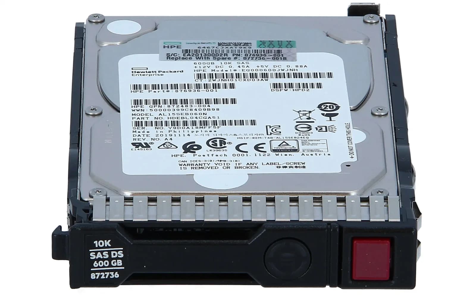 HPE HP Enterprise Жёсткий диск, 600 GB, Hot-Swap, 2.5" SFF (6.4 cm SFF) (872736-001)
