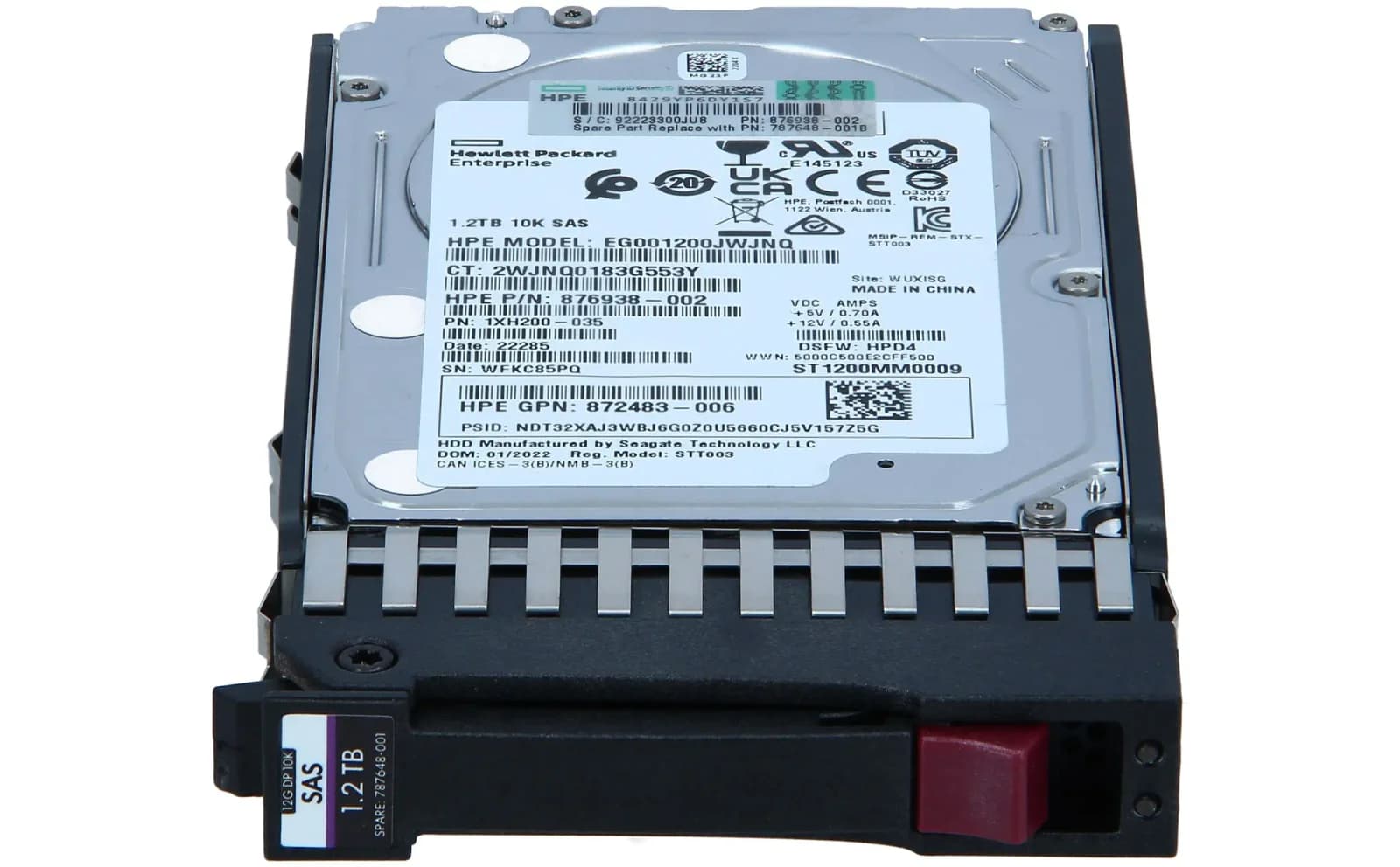 HPE HP Enterprise Enterprise, Жёсткий диск, 1.2 TB, Hot-Swap, 2.5" SFF (6.4 cm SFF) (873012-B21)