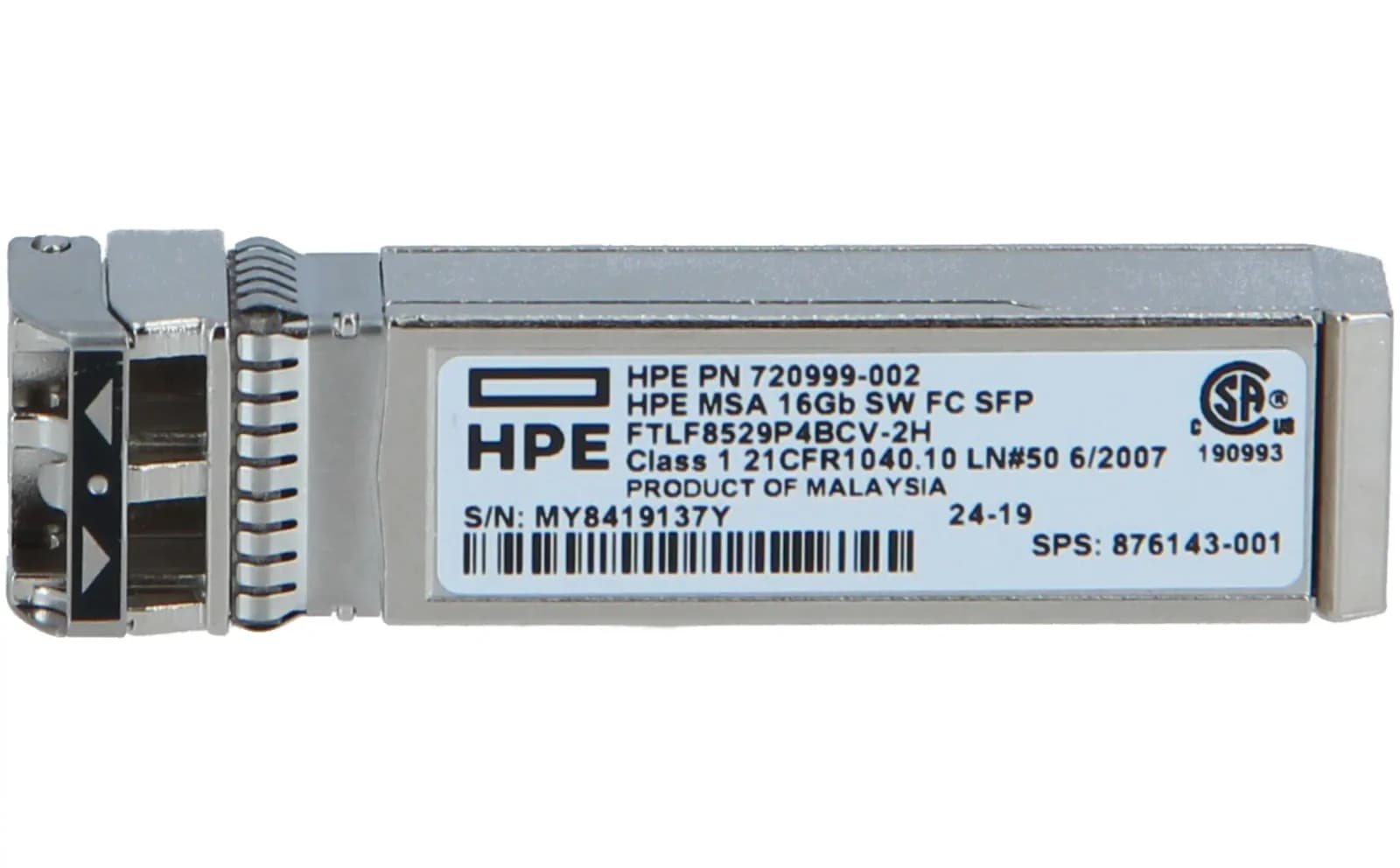 HPE MSA 16GB SW FC SFP+ Single Unit (876143-001)