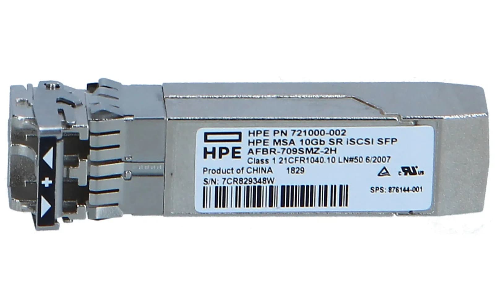 HP MSA 10Gb Short Range (SR) iSCSI Small Form Factor Pluggable (SFP+) transceiver (876144-001)