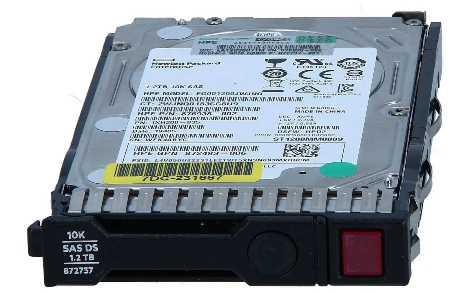HPE HDD, 1.2TB, 12G, SAS, 10K (876938-002)