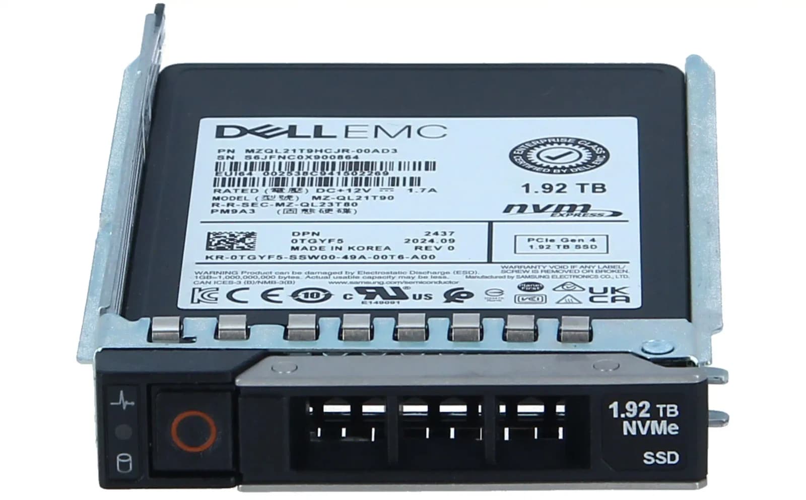 DELL 1.92TB SSD 2.5 NVMe PCI-e RI PM1733a (8PMRM)
