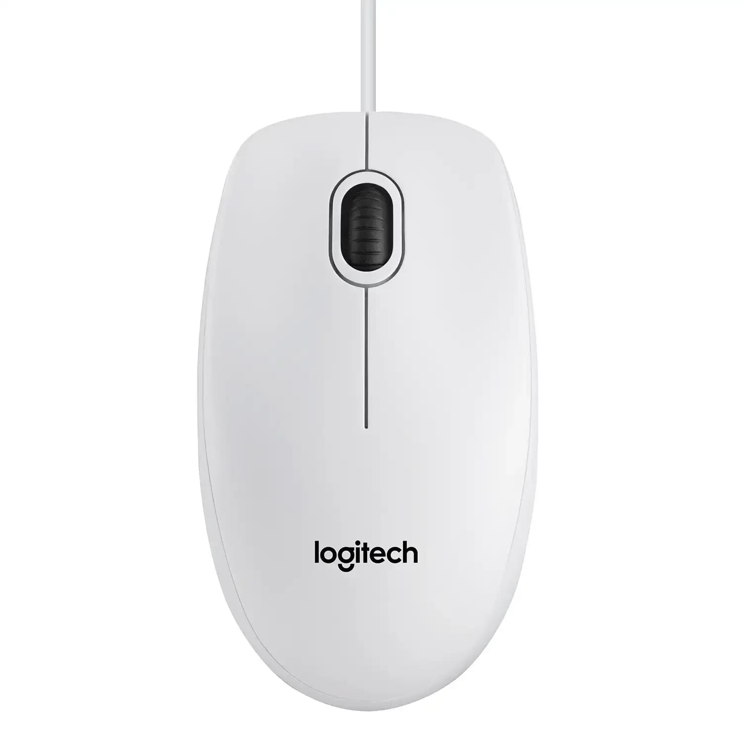 Logitech B100, Mouse, right and left-handed, optical, 3 buttons, wired, USB, white (910-003360)