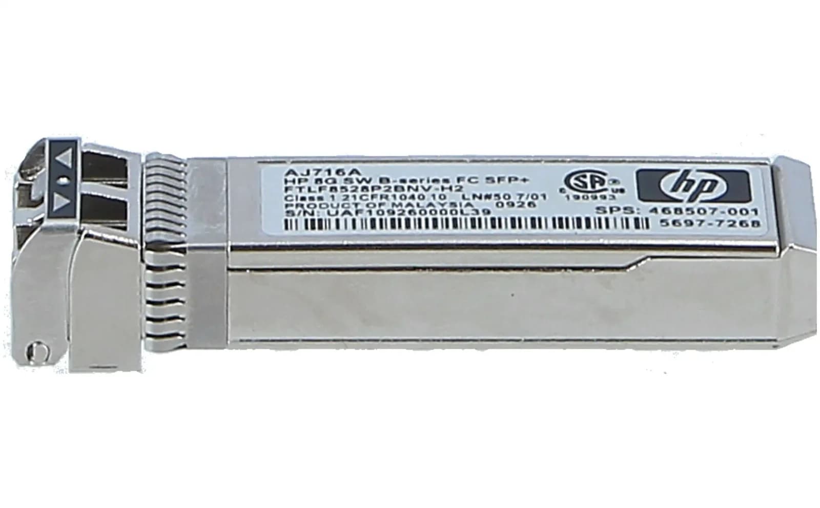 HPE HP StorageWorks 8 Gb/s Fibre Channel Short-Wave Transceiver Kit (SFP) (AJ716A)