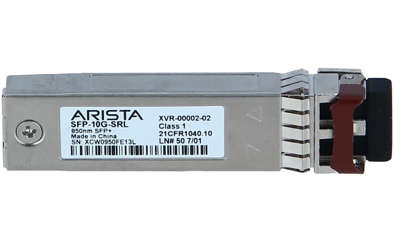 Arista SFP+ transceiver module, 10GbE, LC multi-mode, up to 100 m, 850 nm