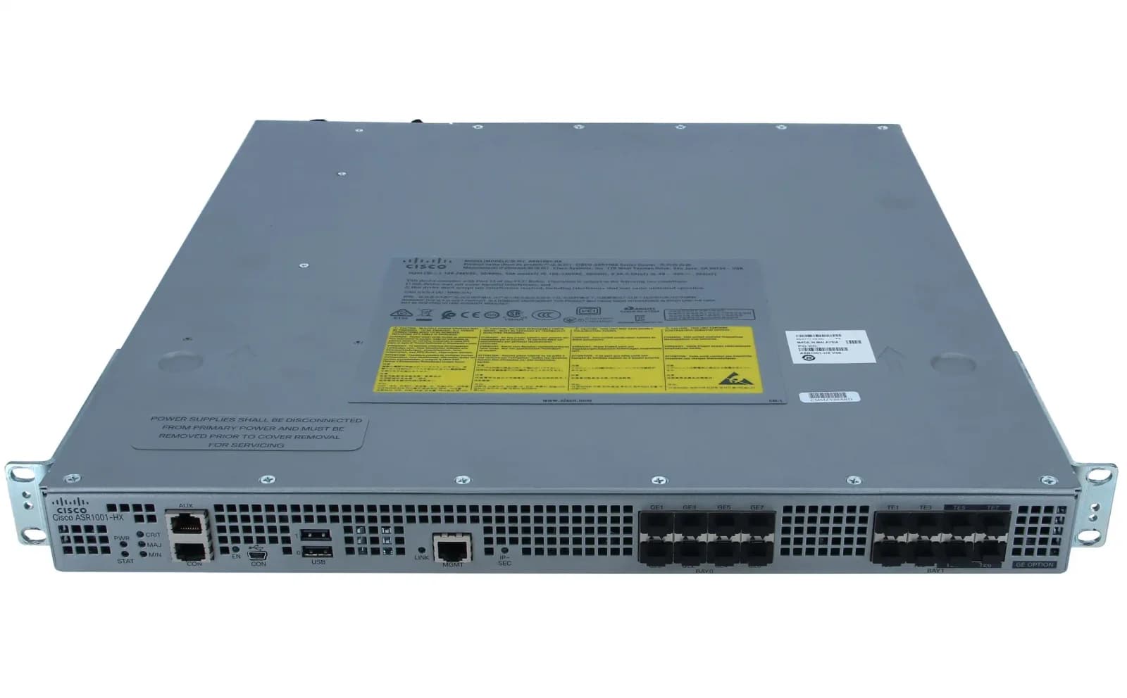 Cisco ASR 1001, Router, System, 8x10GE+8x1GE, 2xP/S, optional crypto (ASR1001-HX)